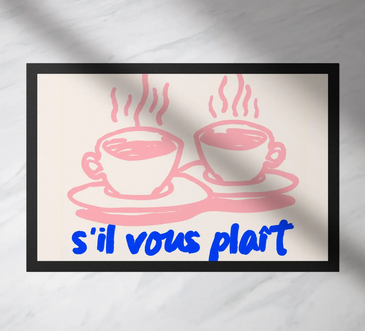 Più Café s'il vous plaît - Poster sul caffè francese zerbino da Studio Sori