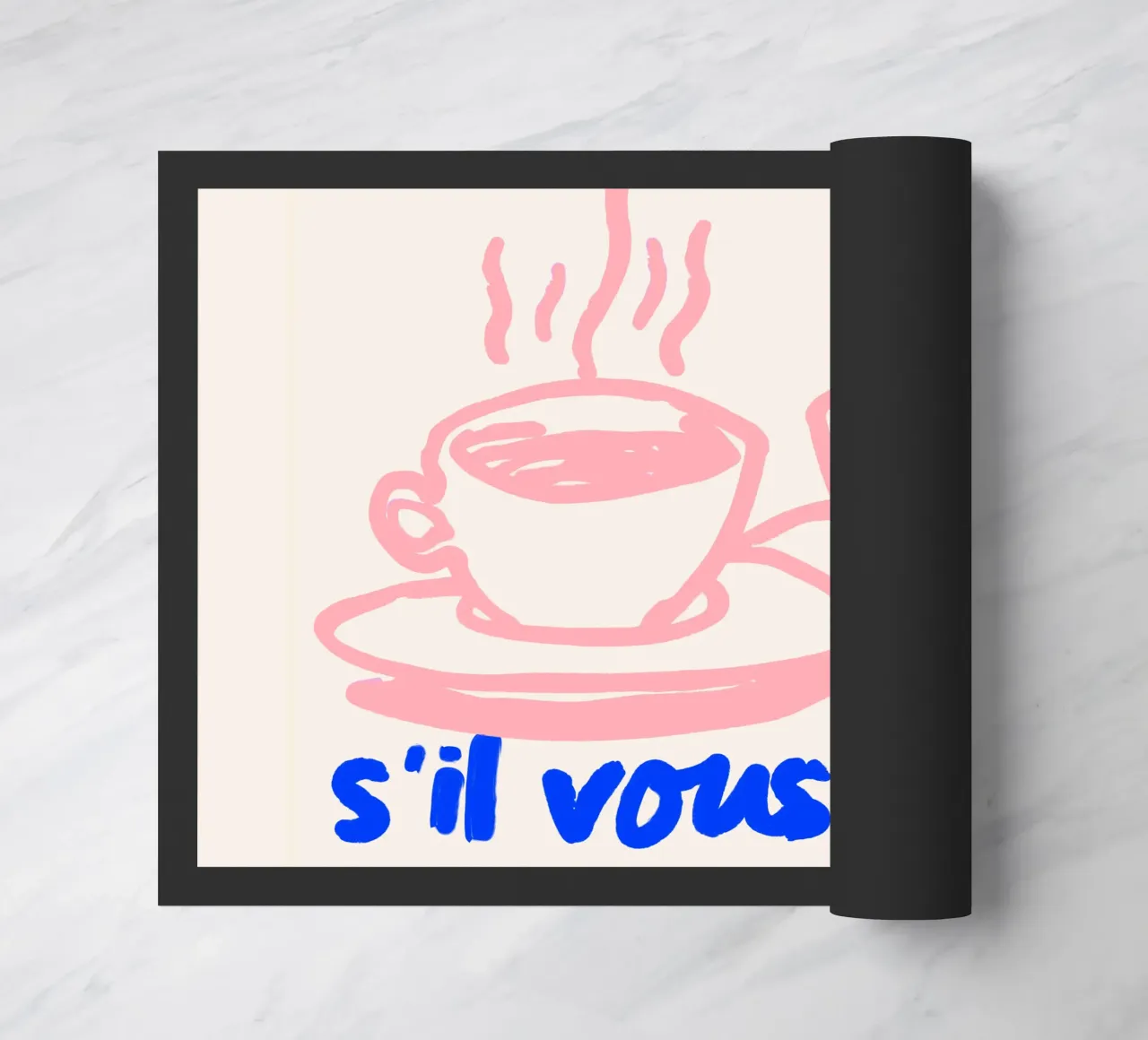 Più Café s'il vous plaît - Poster sul caffè francese zerbino da Studio Sori