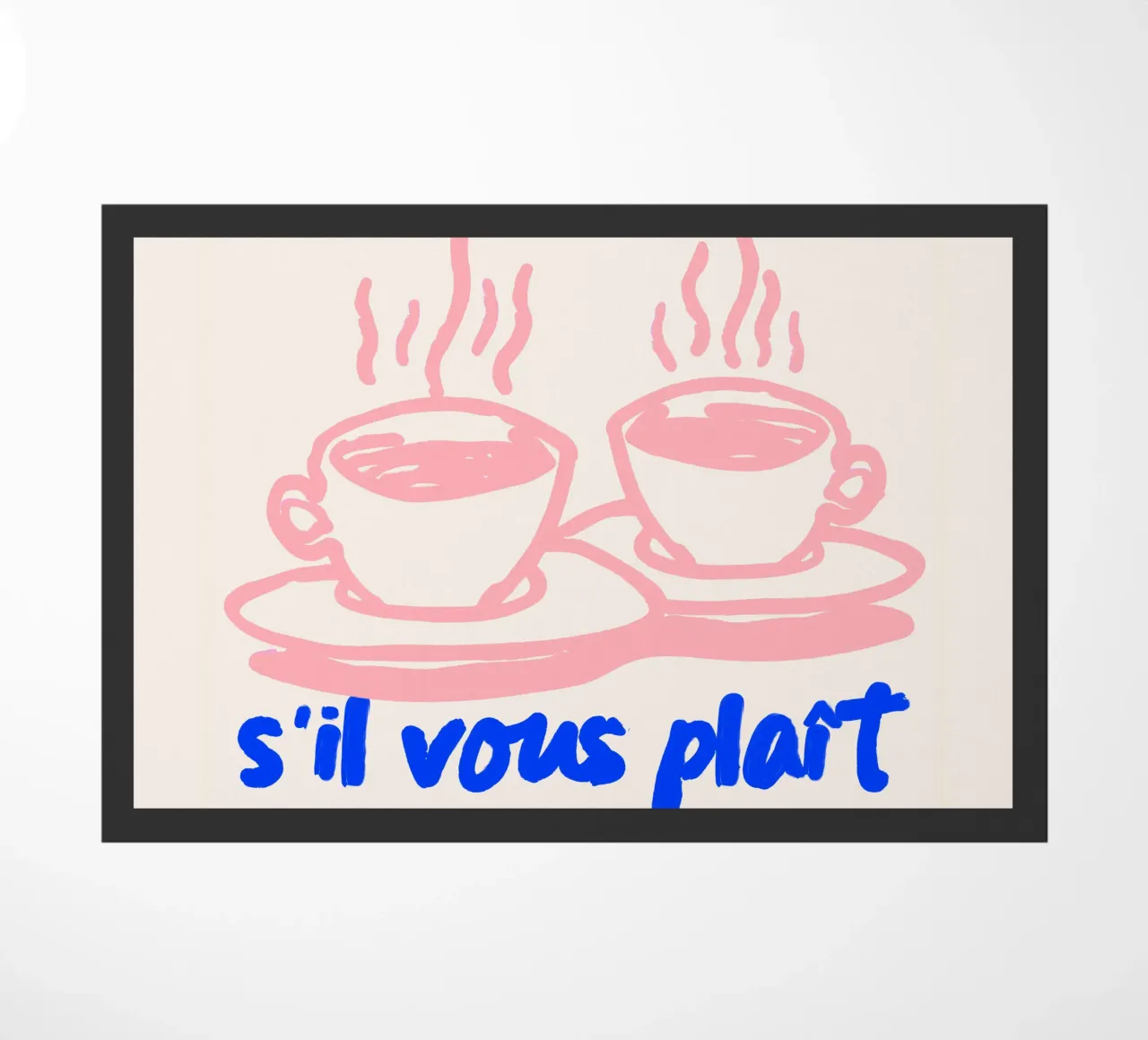 Più Café s'il vous plaît - Poster sul caffè francese zerbino da Studio Sori