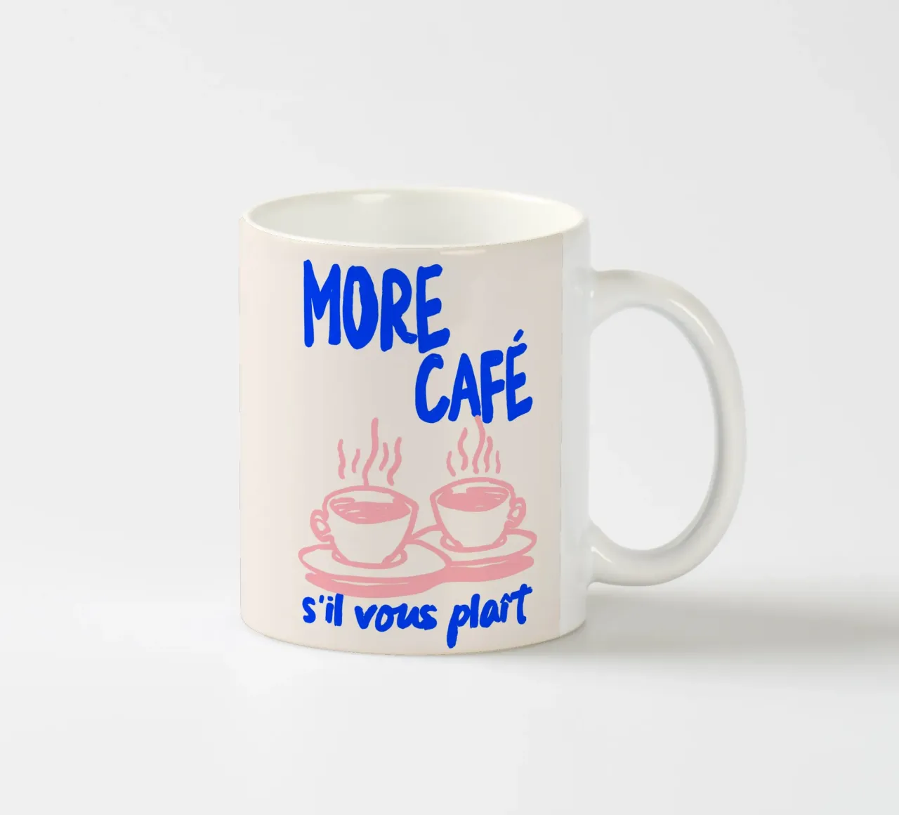 Più Café s'il vous plaît - Poster sul caffè francese tazza in ceramica da Studio Sori