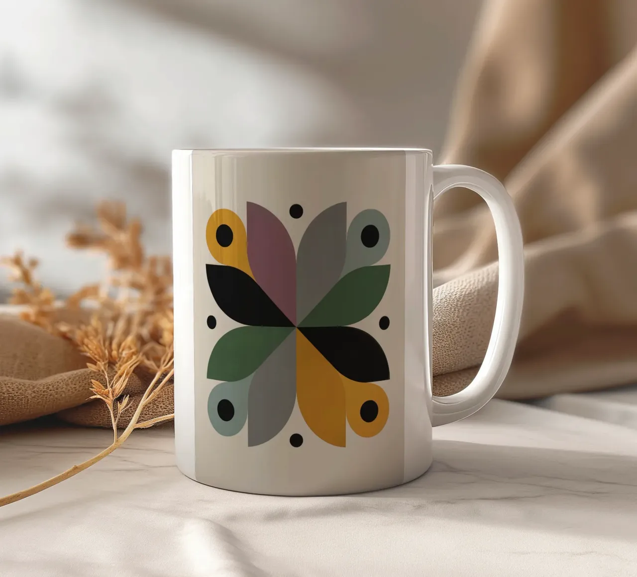 FALL BALANCE No 3 – Geometric Abstract Poster tazza in ceramica da 20 Farben