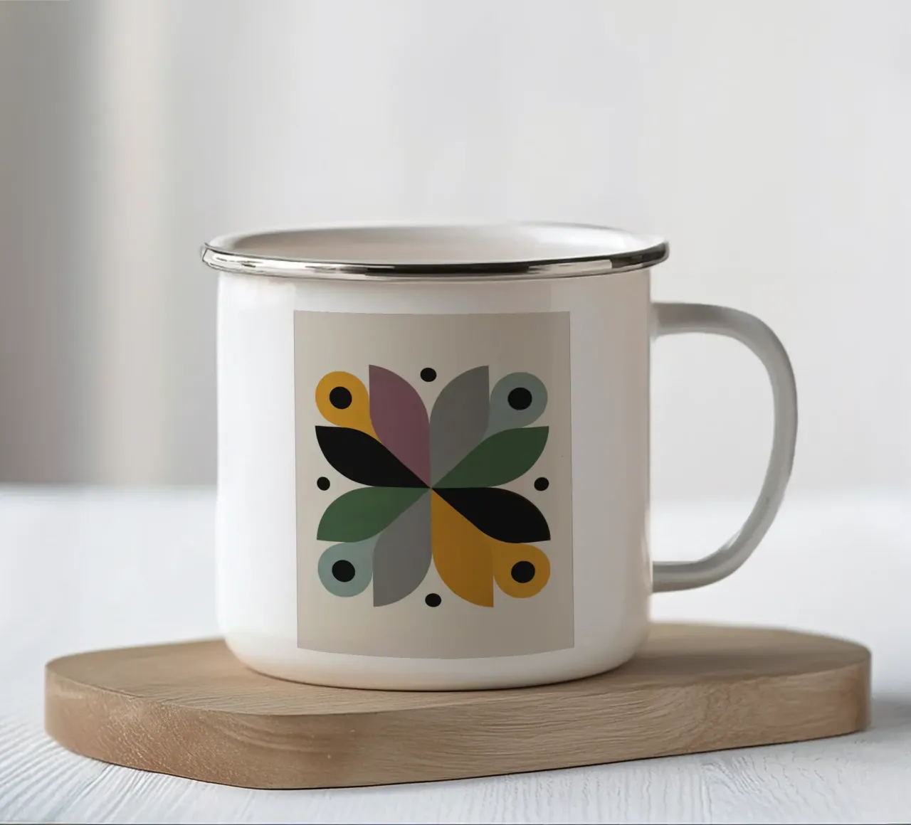 FALL BALANCE No 3 – Geometric Abstract Poster tazza in smalto da 20 Farben