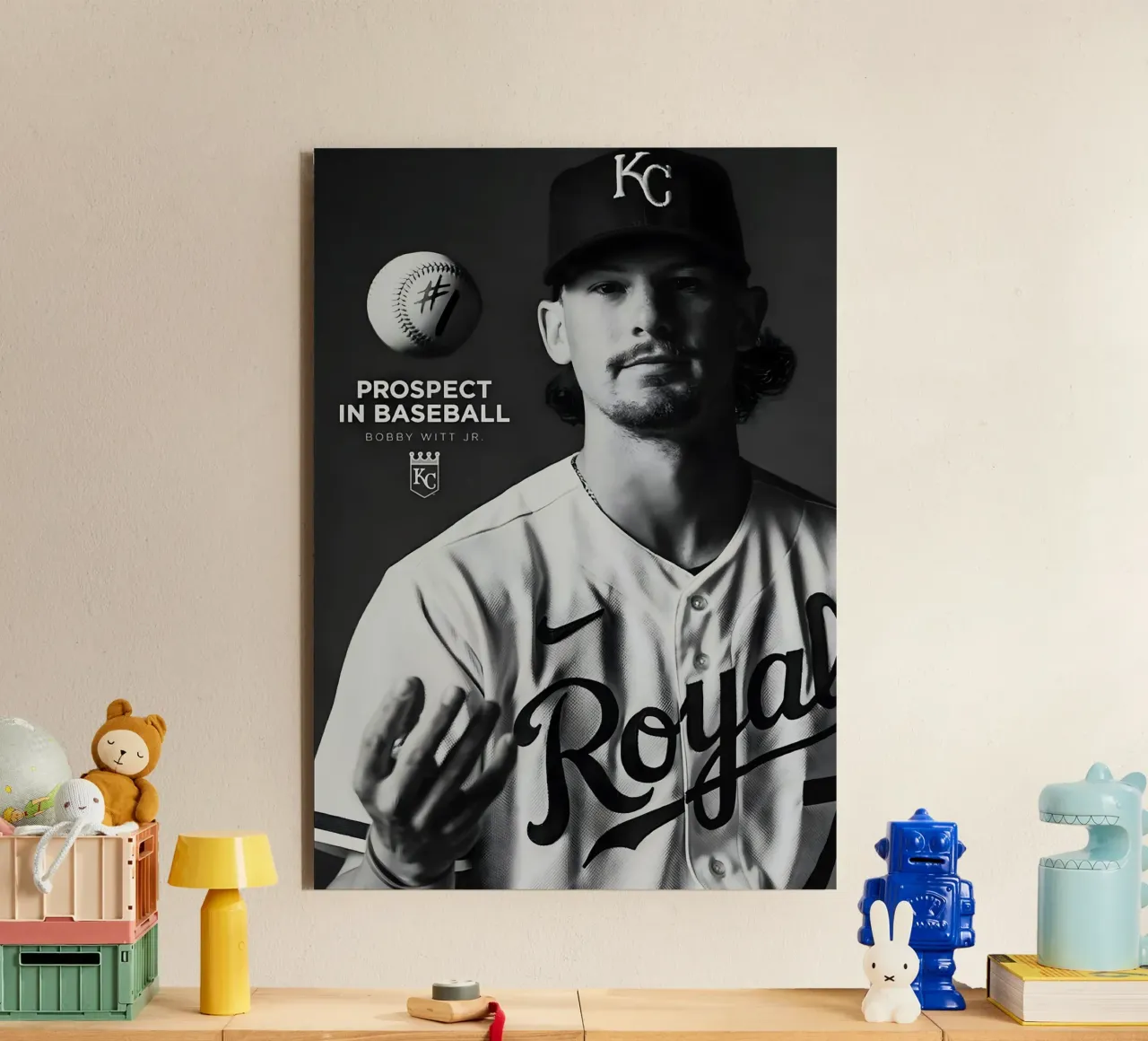 Bobby Witt JR alluminio dibond da Low poly art