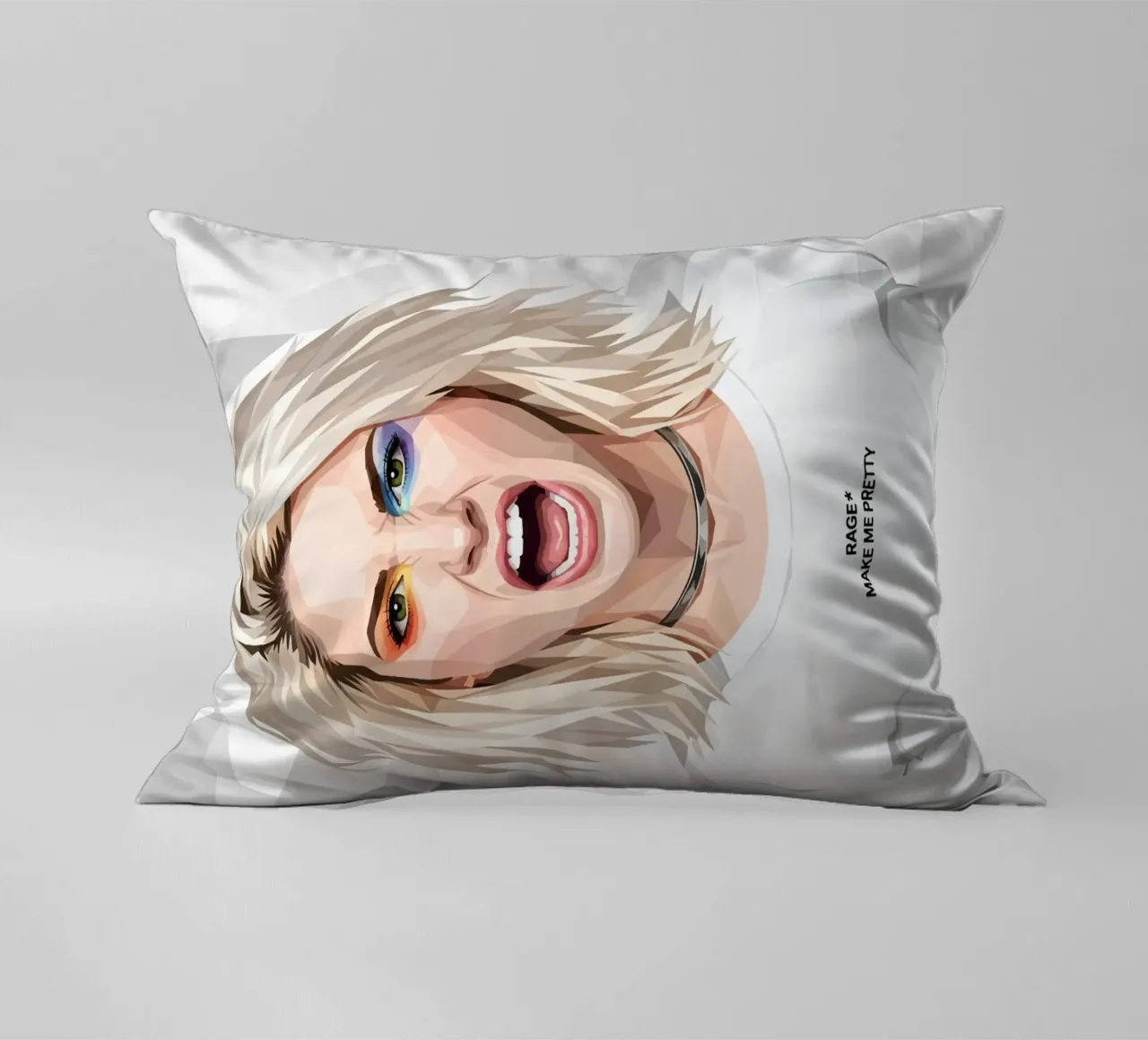 Hayley Williams Scream Paramore Low Poly cuscino da Low Profile