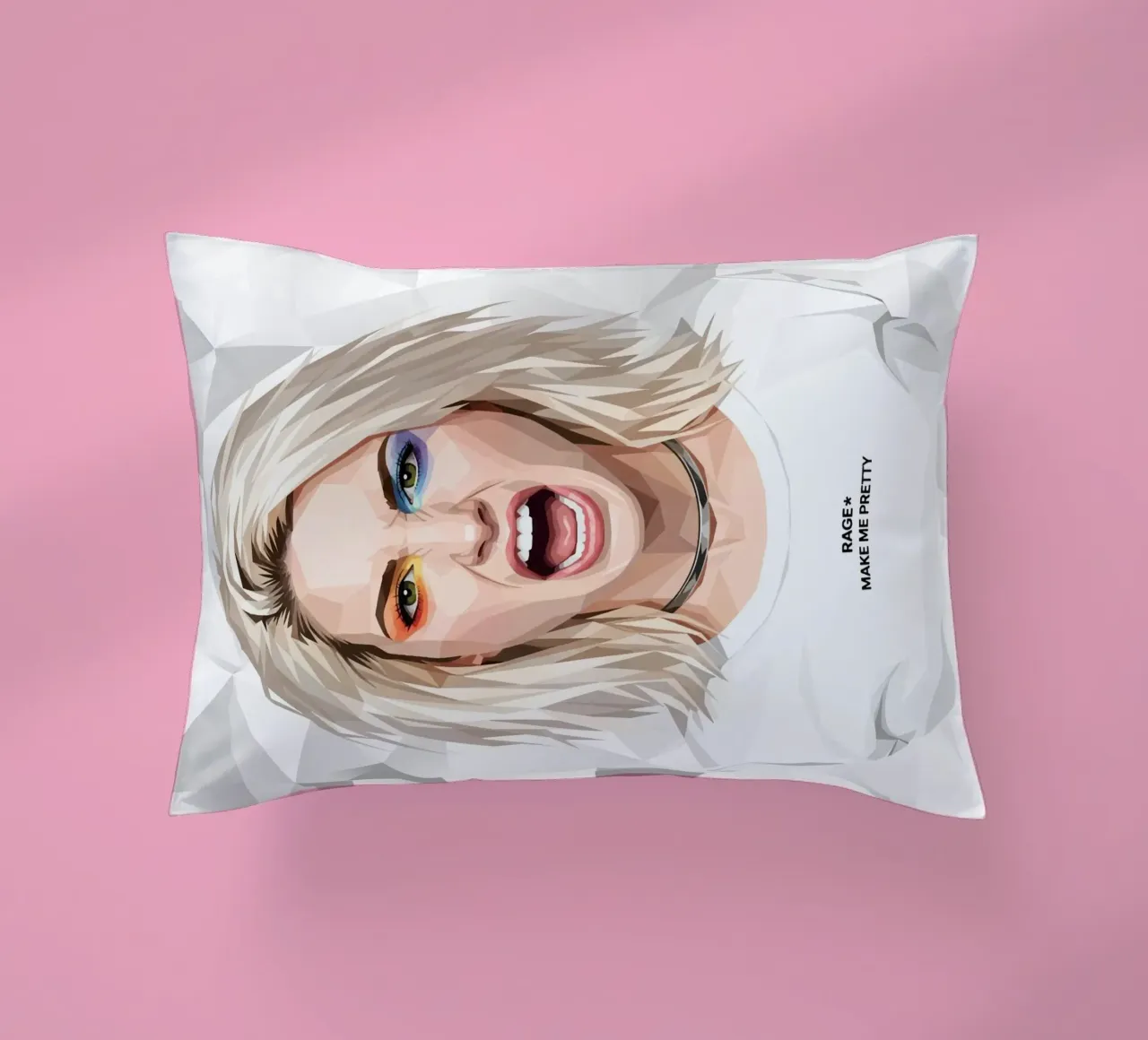Hayley Williams Scream Paramore Low Poly cuscino da Low Profile
