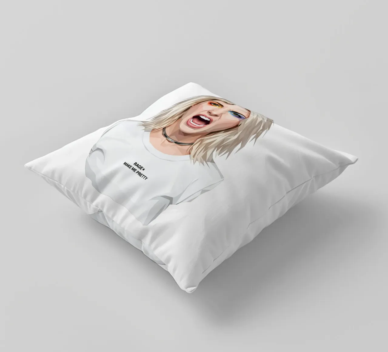 Hayley Williams Scream Paramore Low Poly cuscino da Low Profile