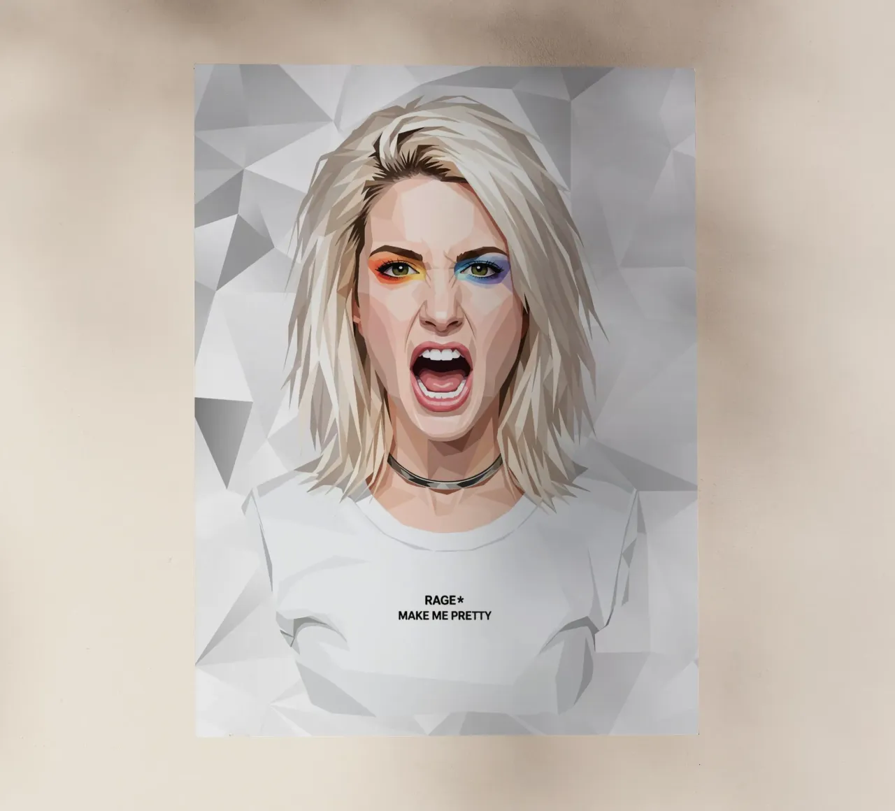 Hayley Williams Scream Paramore Low Poly pellicola backlit da Low Profile