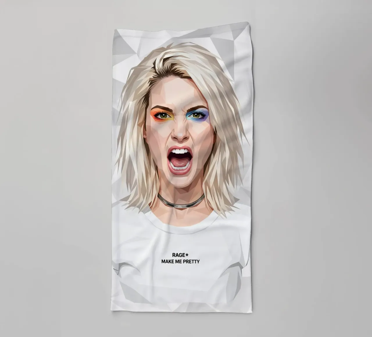 Hayley Williams Scream Paramore Low Poly asciugamano da bagno da Low Profile