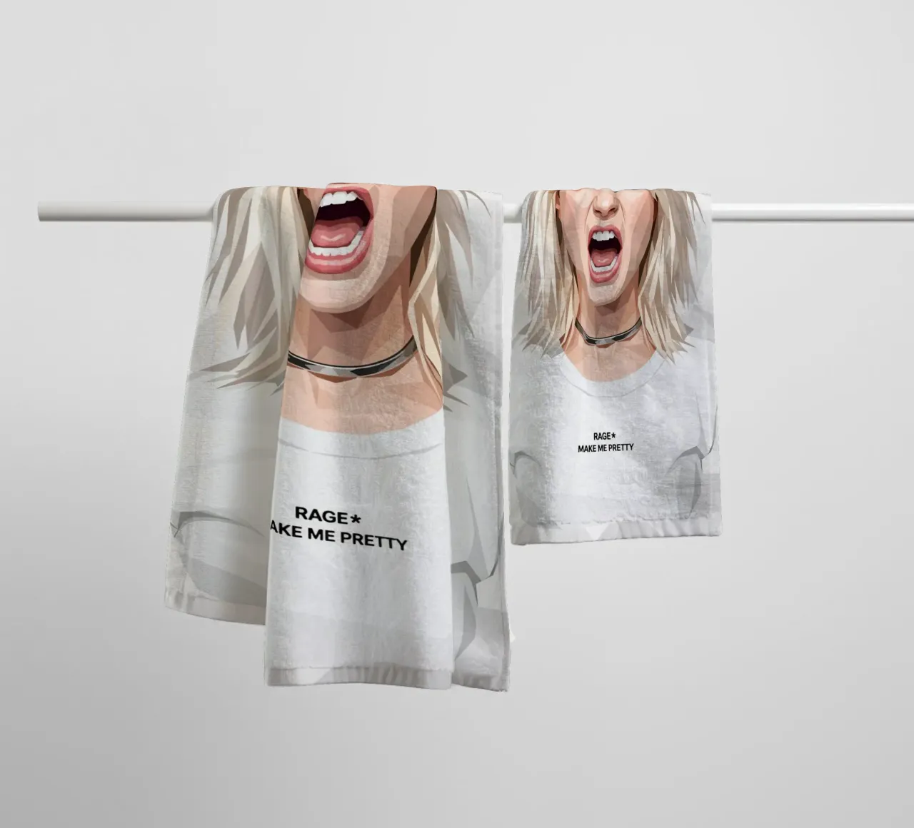 Hayley Williams Scream Paramore Low Poly asciugamano da bagno da Low Profile