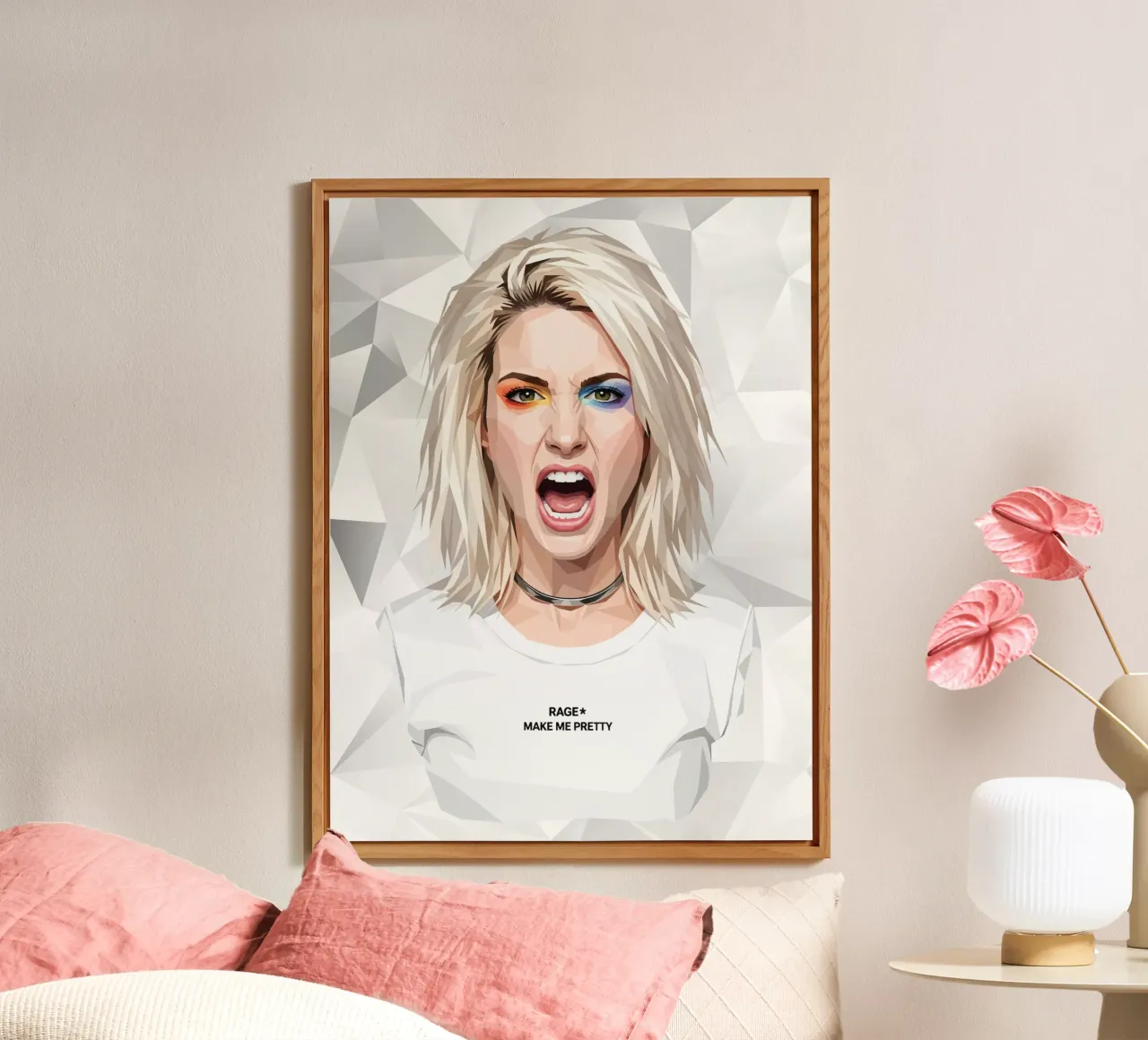 Hayley Williams Scream Paramore Low Poly alluminio dibond da Low Profile