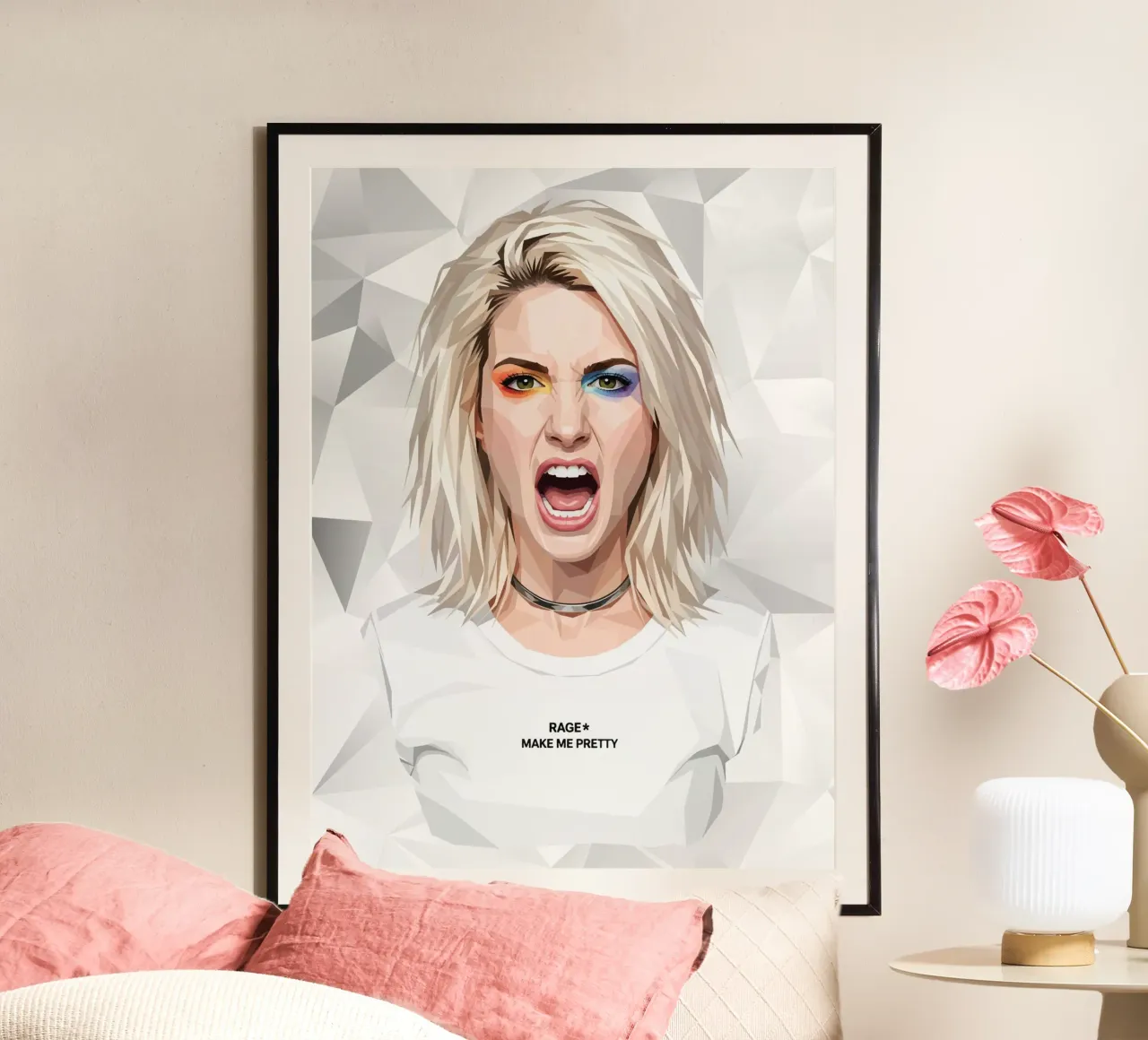 Hayley Williams Scream Paramore Low Poly carta hahnemühle da Low Profile