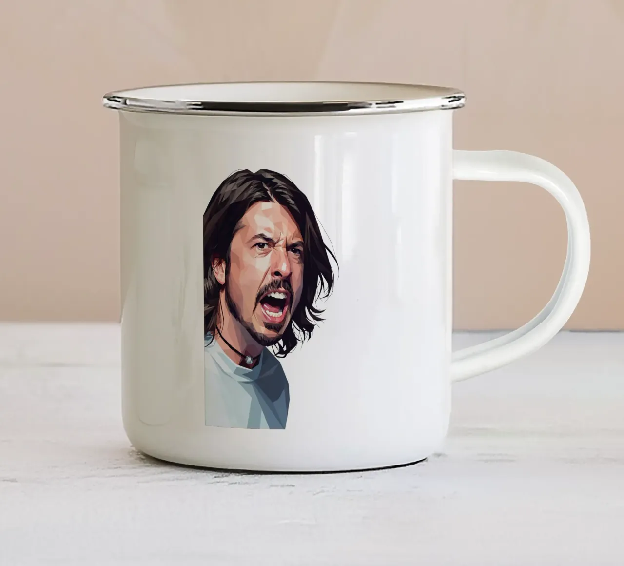 Dave Grohl Urlo Lowpoly tazza in smalto da Low Profile
