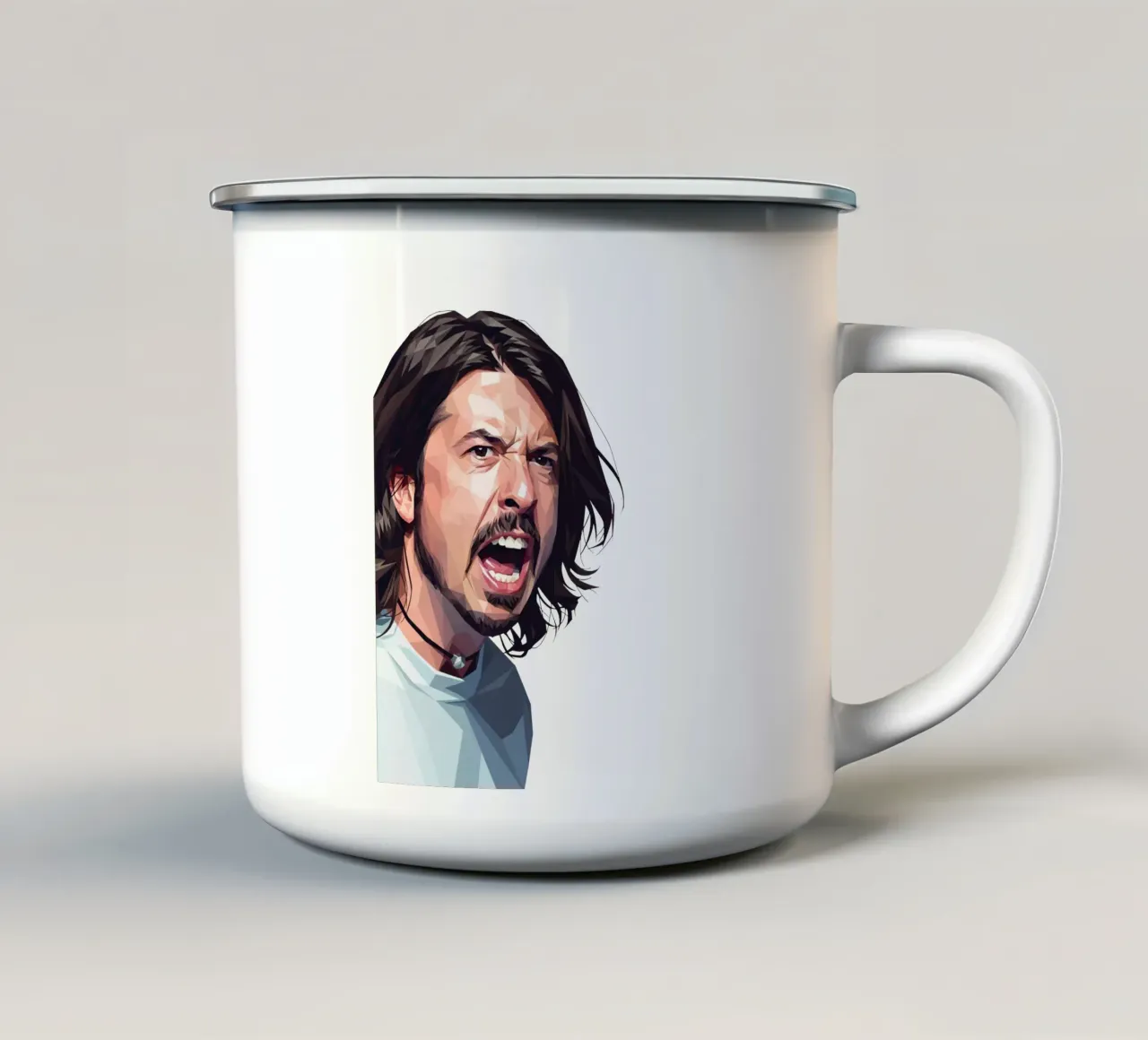 Dave Grohl Urlo Lowpoly tazza in smalto da Low Profile