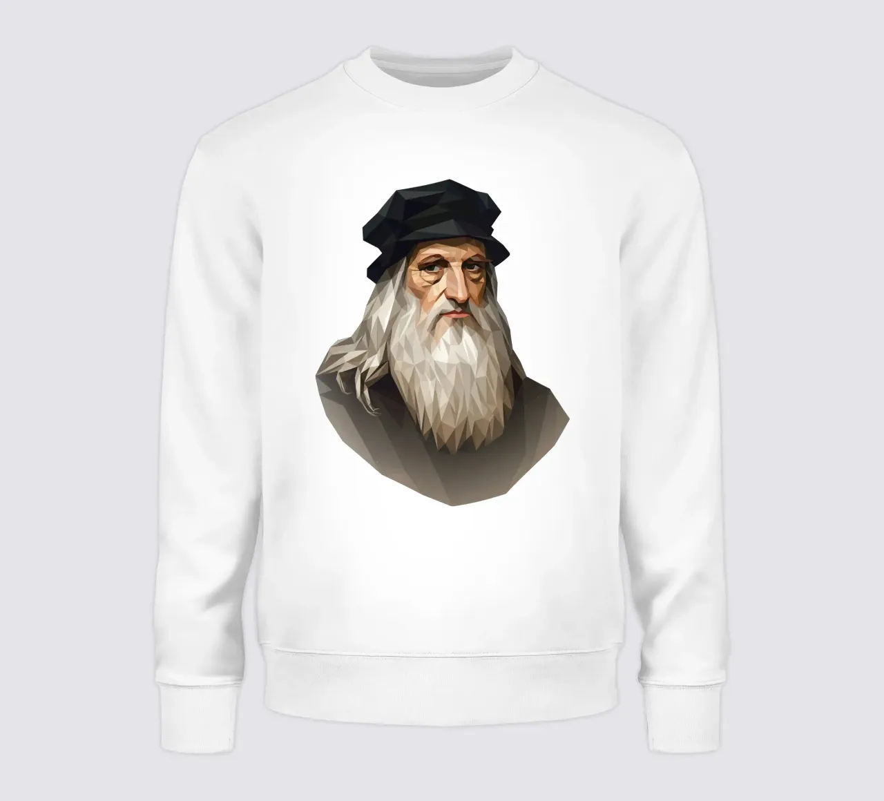Portrait of Leonardo da Vinci Lowpoly felpa da Low Profile