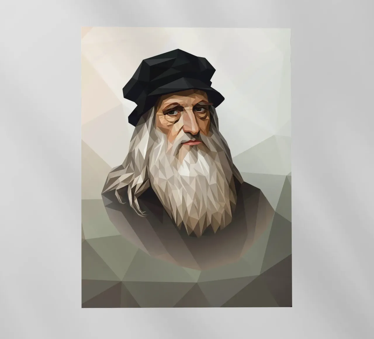 Portrait of Leonardo da Vinci Lowpoly pellicola backlit da Low Profile