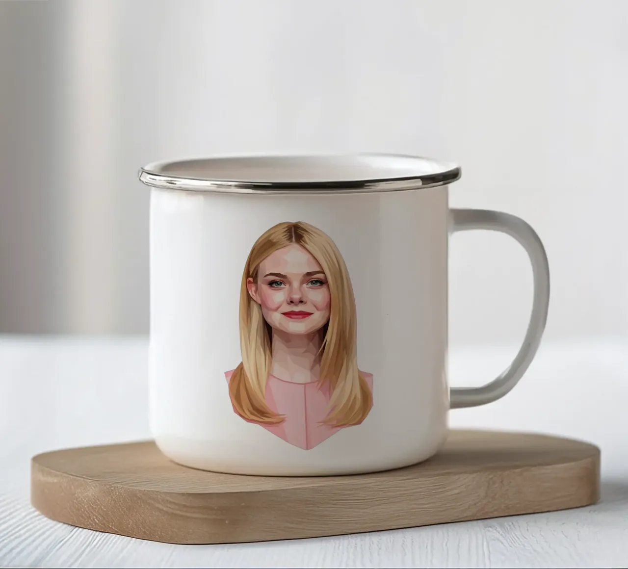 Elle Fanning Lowpoly tazza in smalto da Low Profile