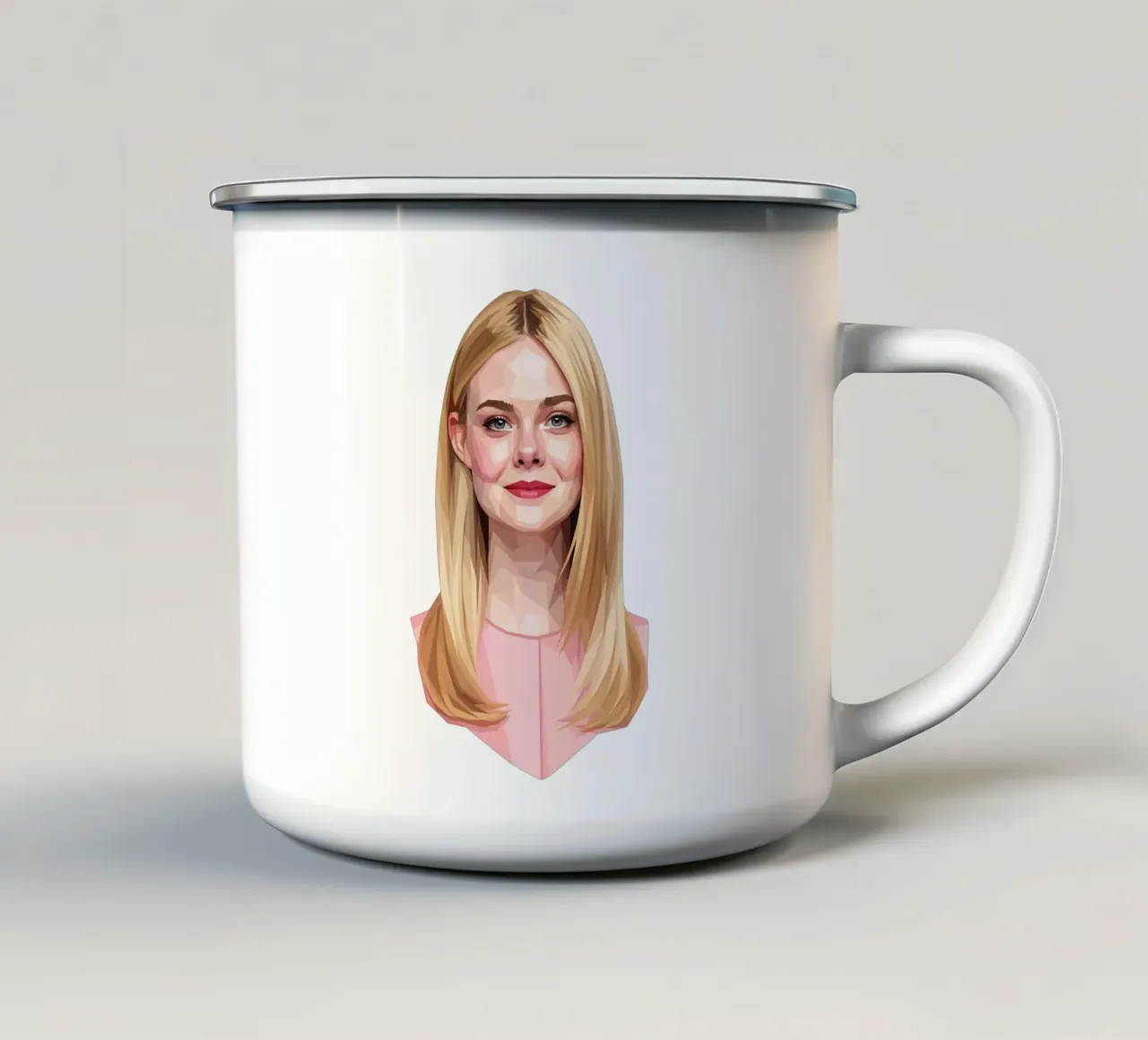 Elle Fanning Lowpoly tazza in smalto da Low Profile