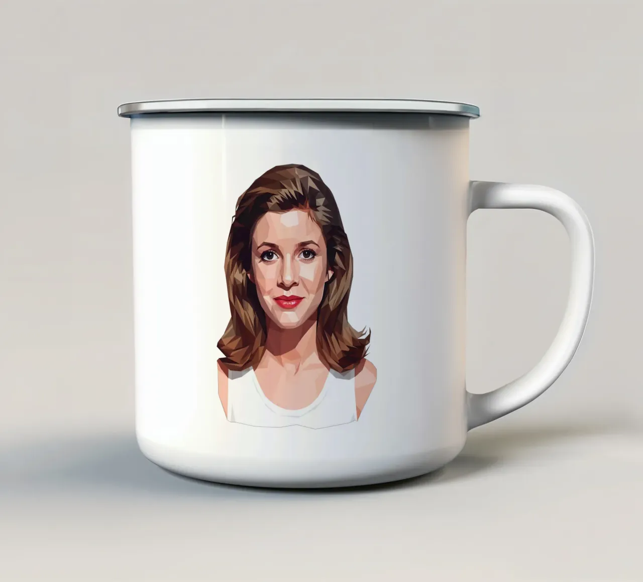 Carrie Fisher Lowpoly tazza in smalto da Low Profile