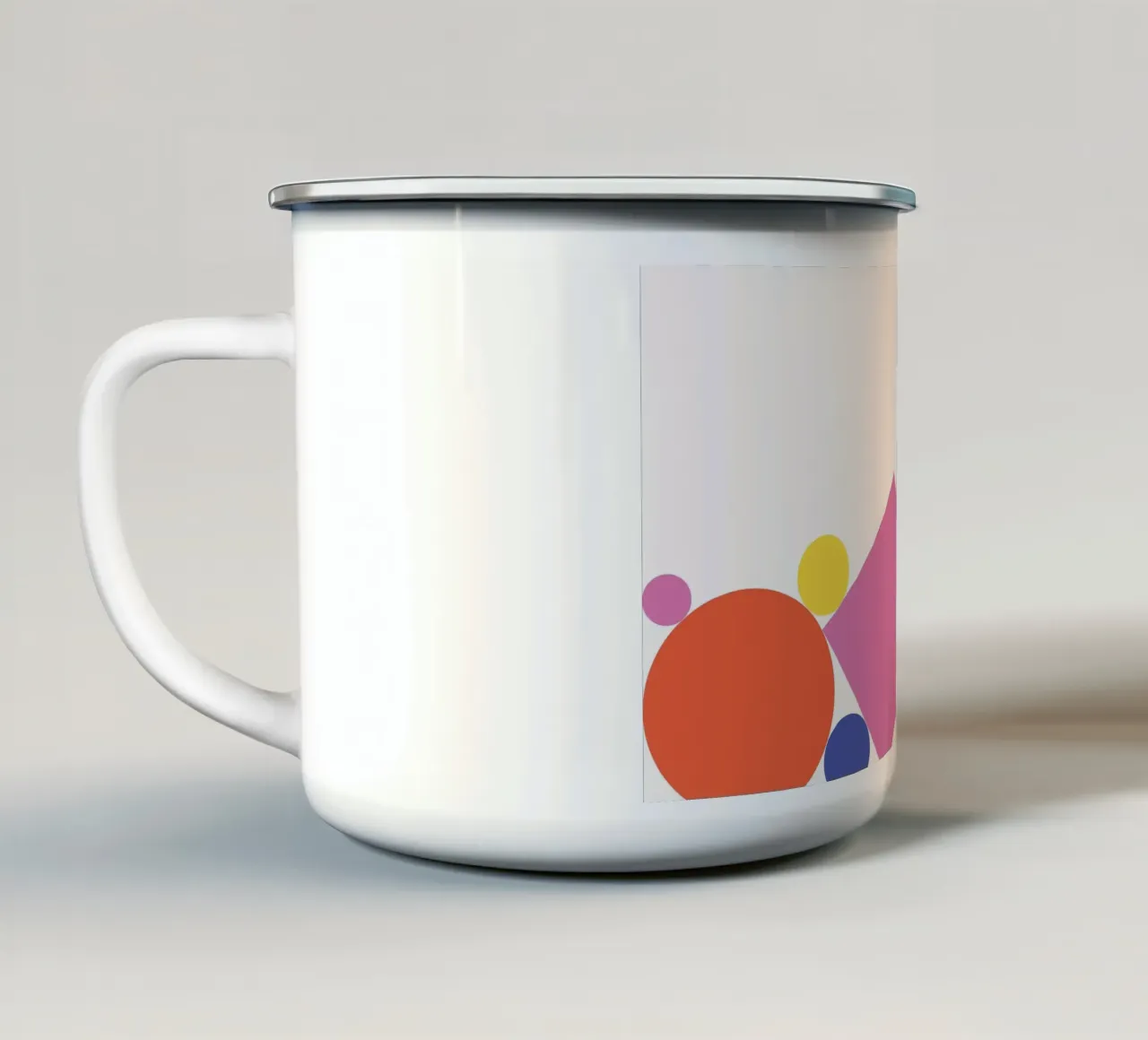 Forme geometriche colorate impilate tazza in smalto da galihstudio