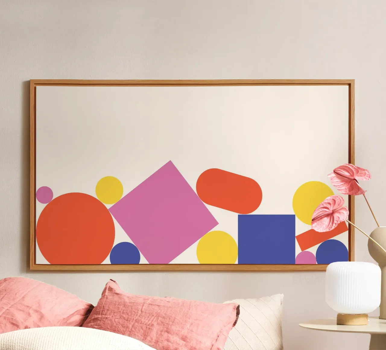 Forme geometriche colorate impilate alluminio dibond da galihstudio