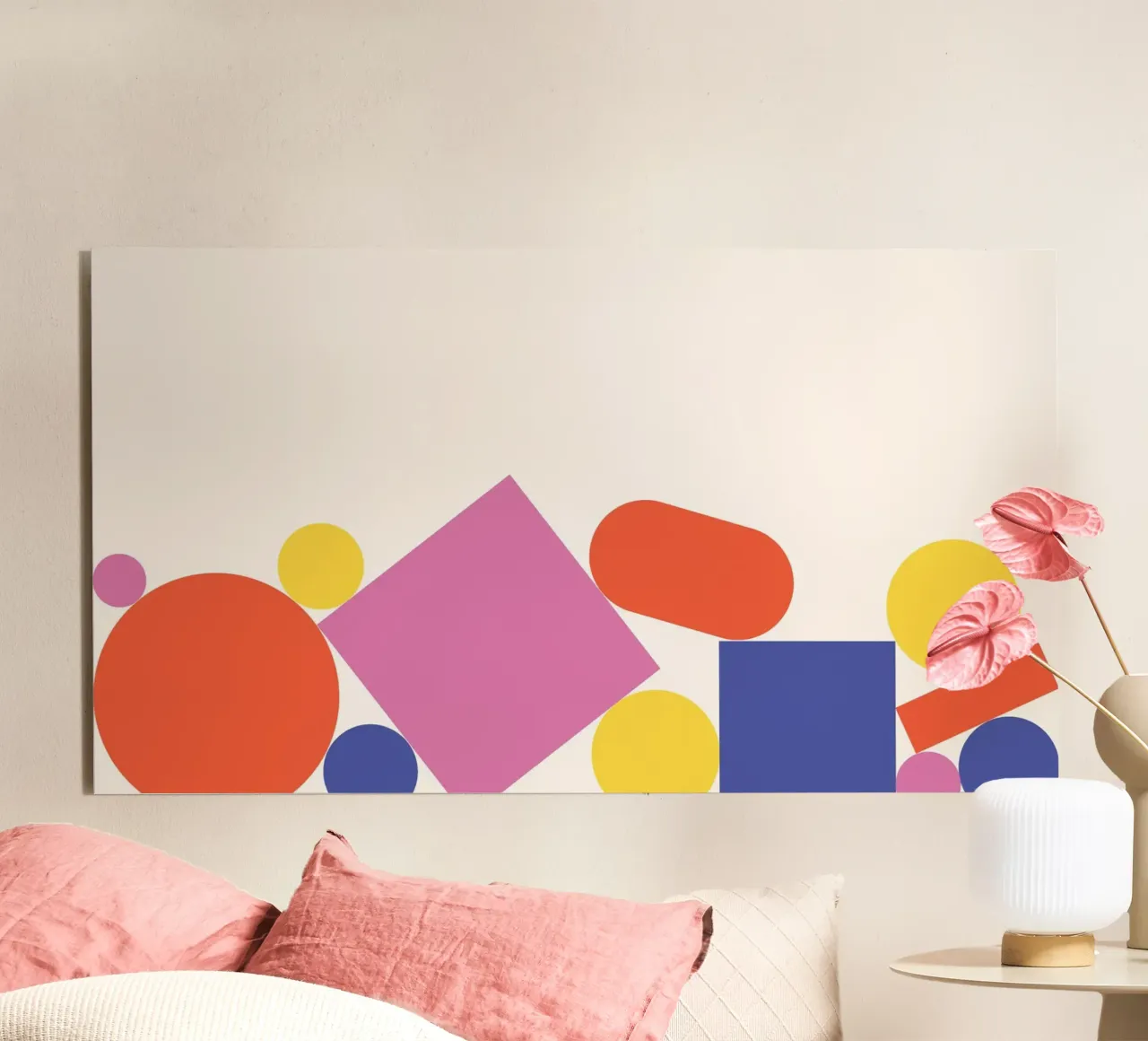 Forme geometriche colorate impilate alluminio dibond da galihstudio