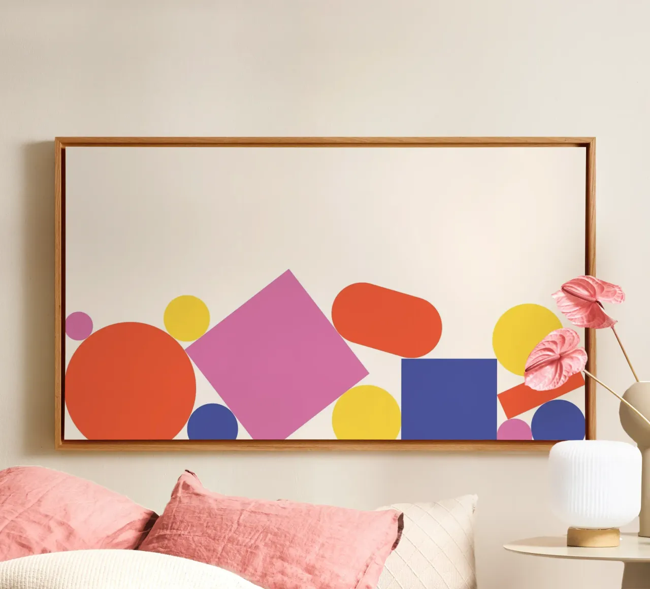 Forme geometriche colorate impilate tela da galihstudio