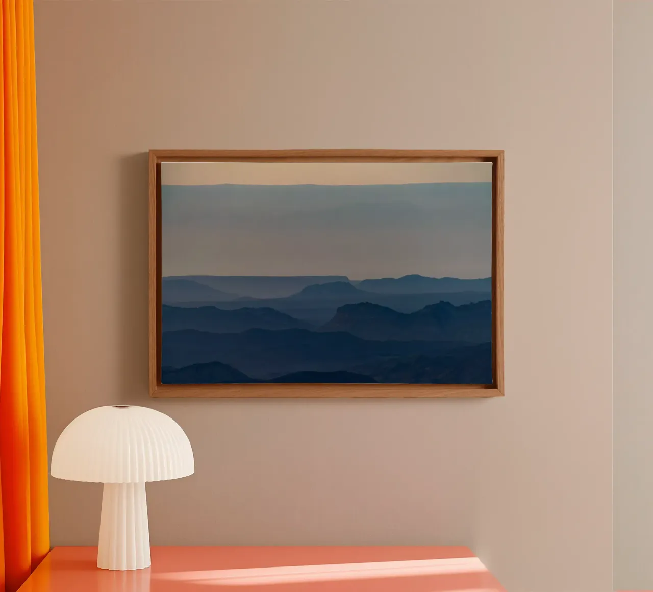 Alba sul cratere Ramon #5 tela con Cornice a cassetta da Tal Paz-Fridman