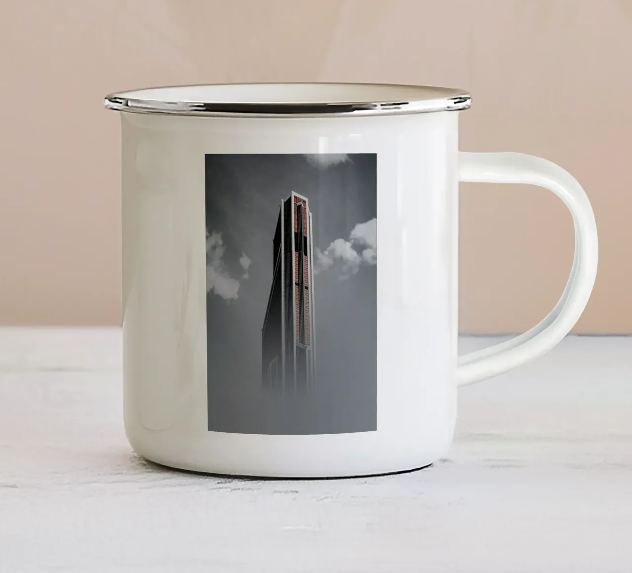 skyscape building in sky tazza in smalto da comura