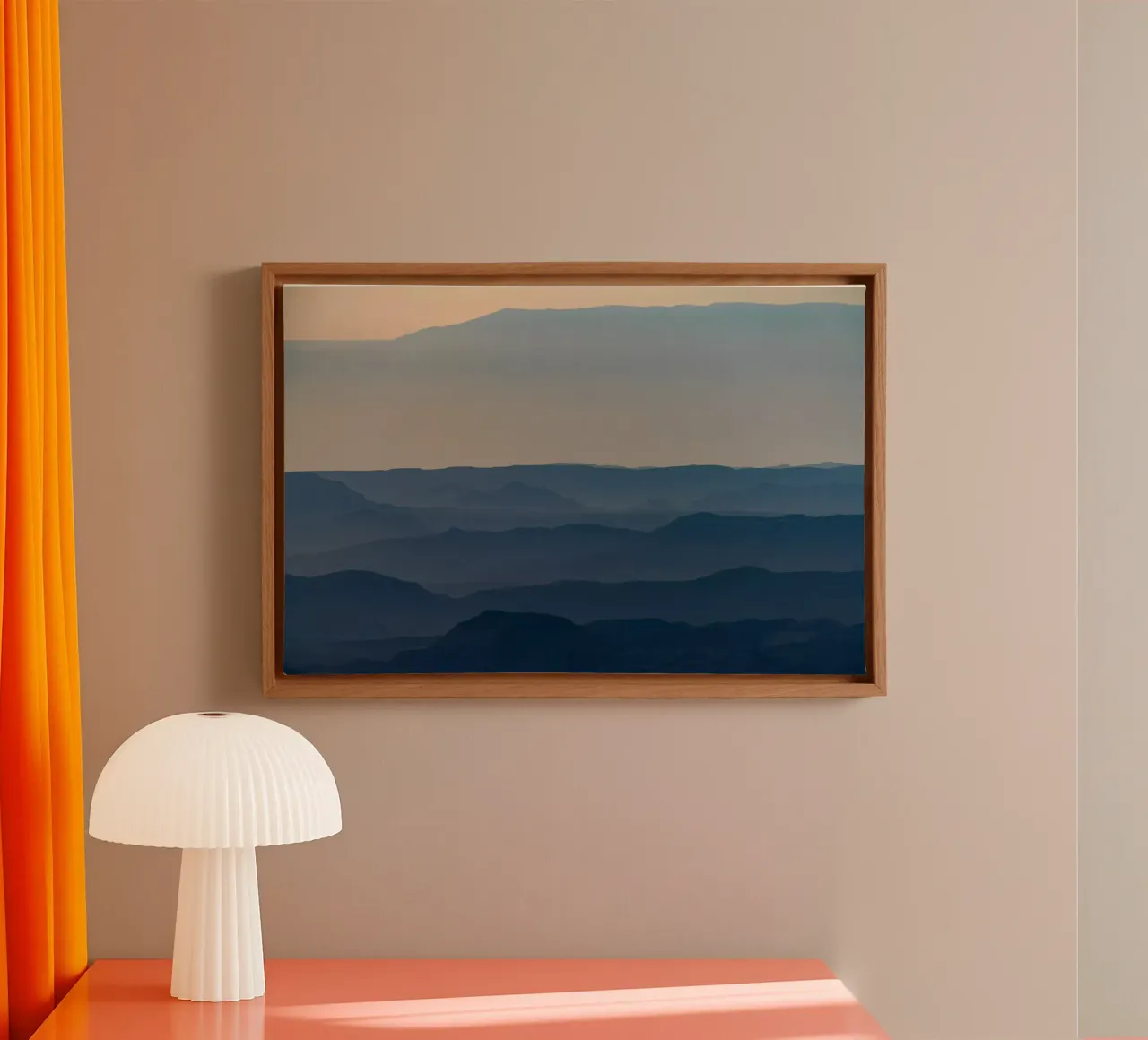 Alba sul cratere Ramon #6 tela con Cornice a cassetta da Tal Paz-Fridman