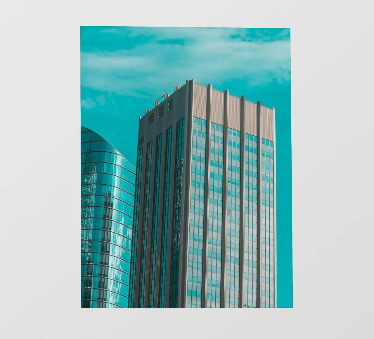 light on blue sky building pellicola backlit da comura
