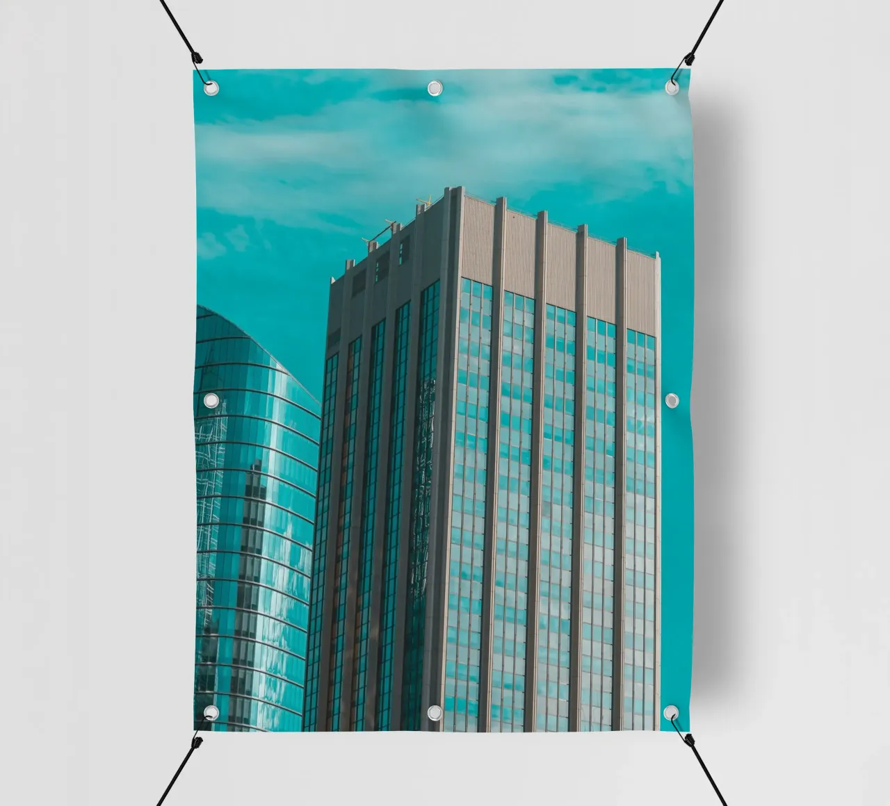 light on blue sky building telo in pvc da comura