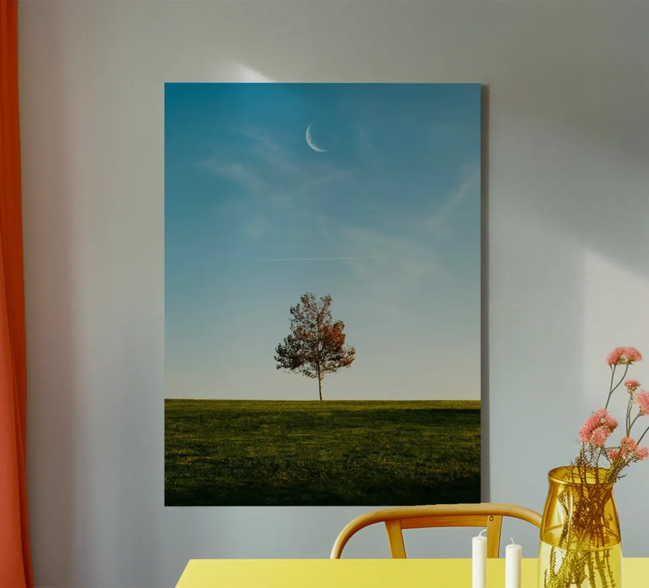 alone tree and the moon tela da comura