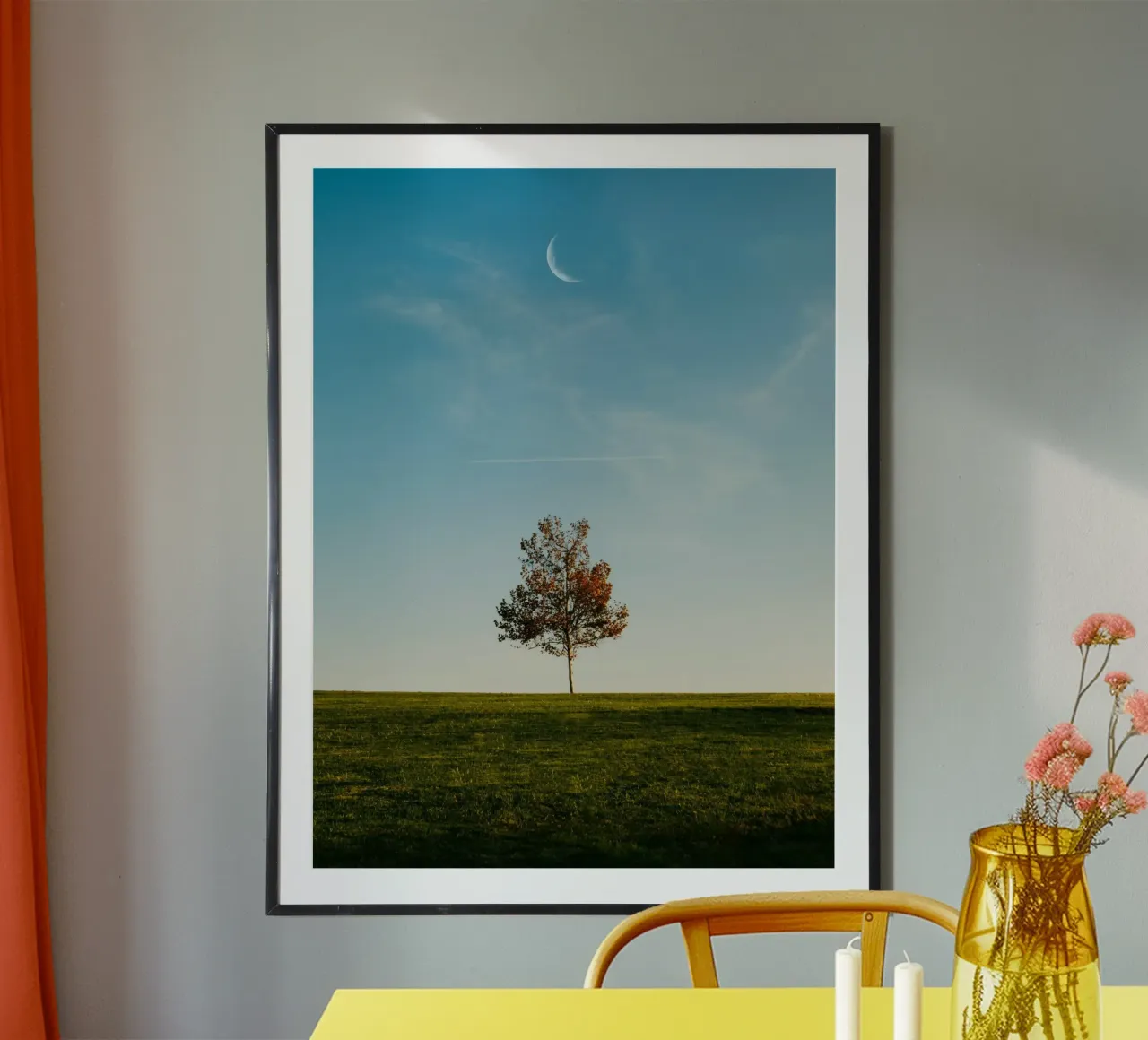alone tree and the moon carta hahnemühle da comura