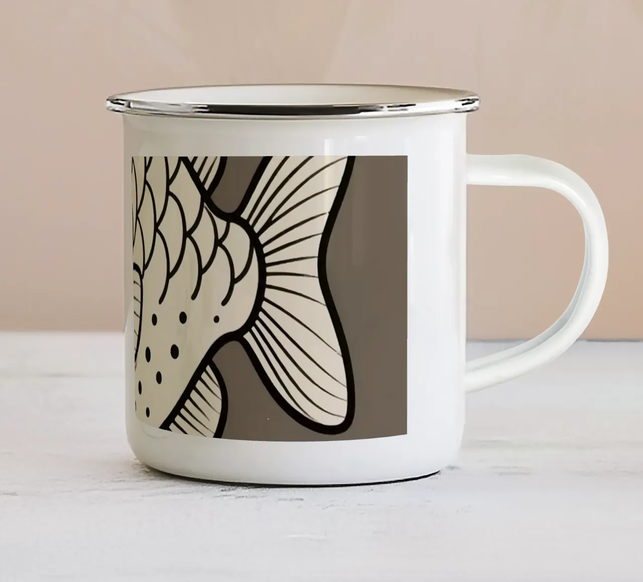 Pesce tazza in smalto da knowledge