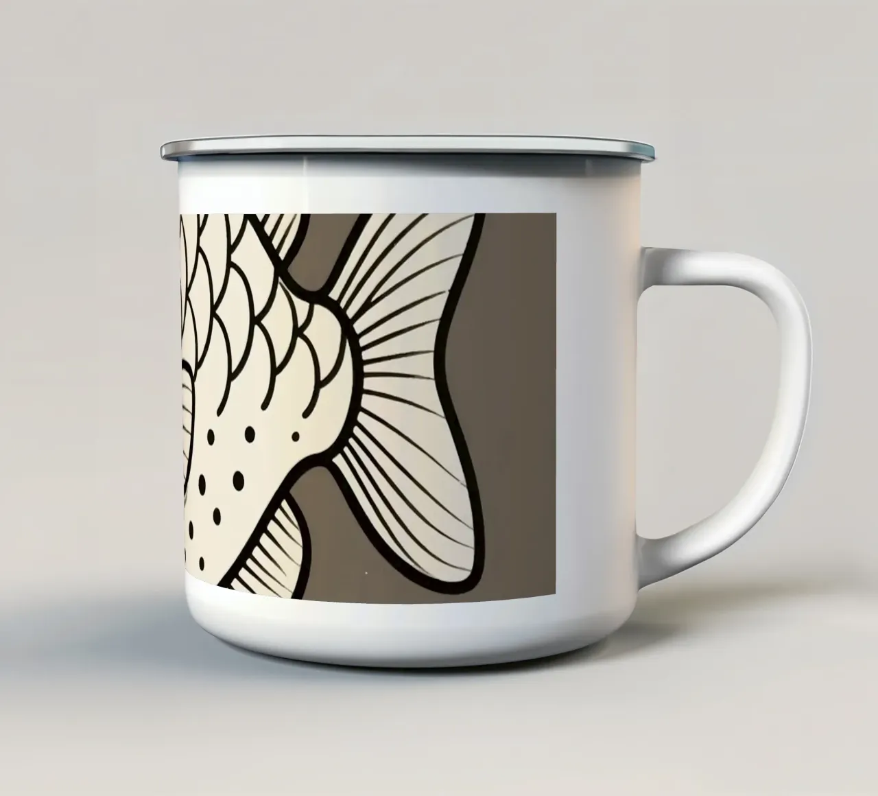 Pesce tazza in smalto da knowledge