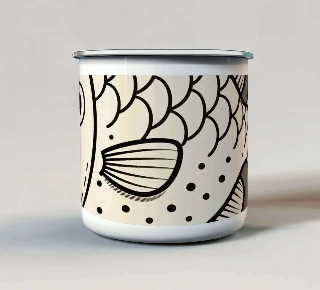Pesce tazza in smalto da knowledge