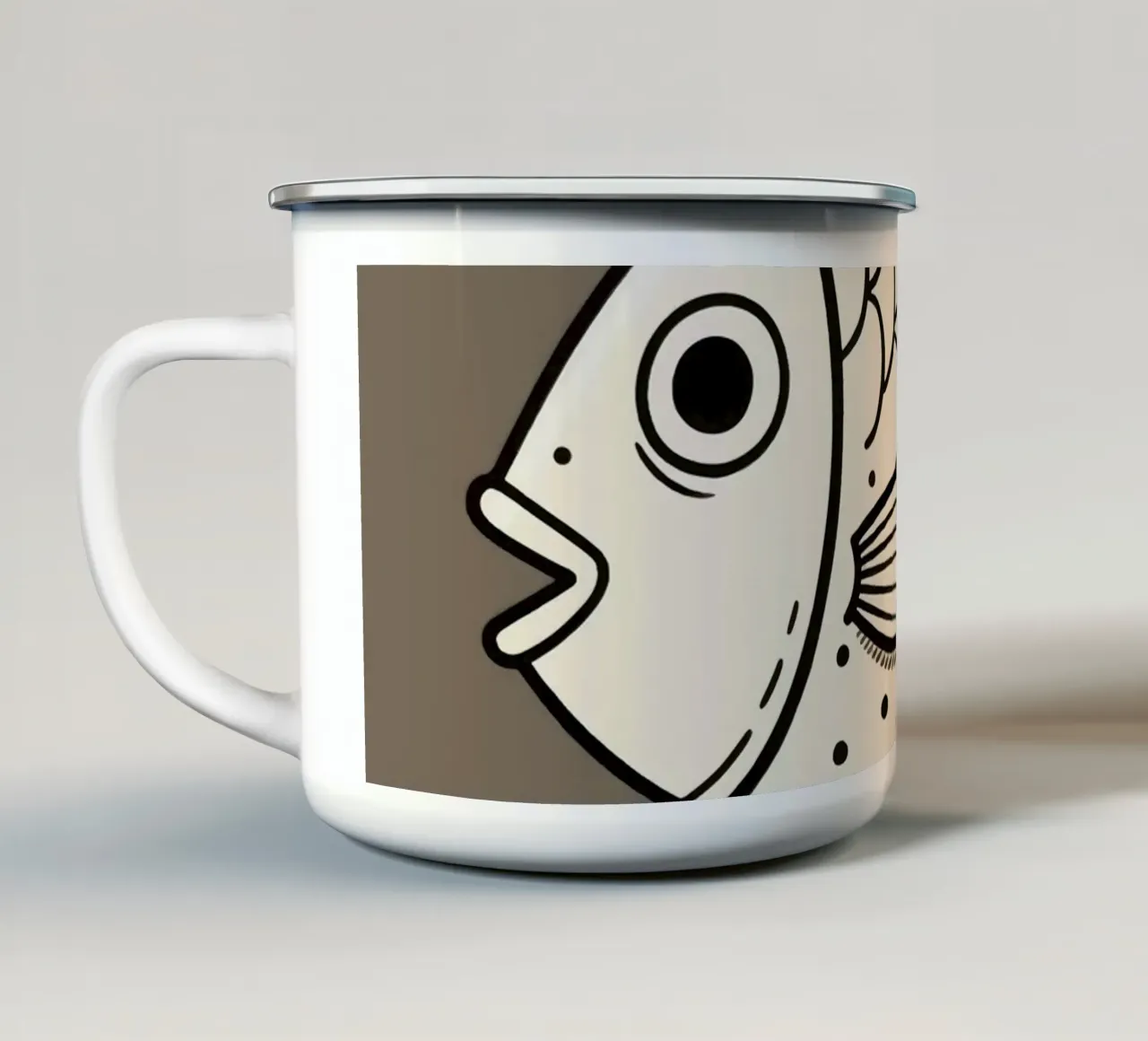 Pesce tazza in smalto da knowledge