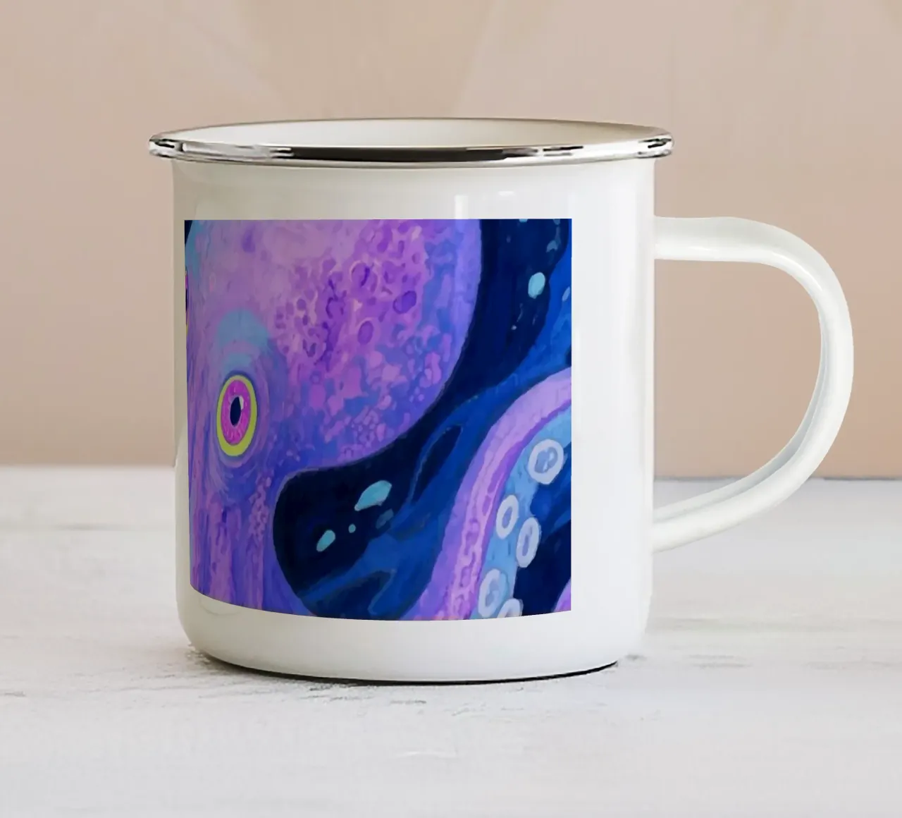 Polpo tazza in smalto da knowledge