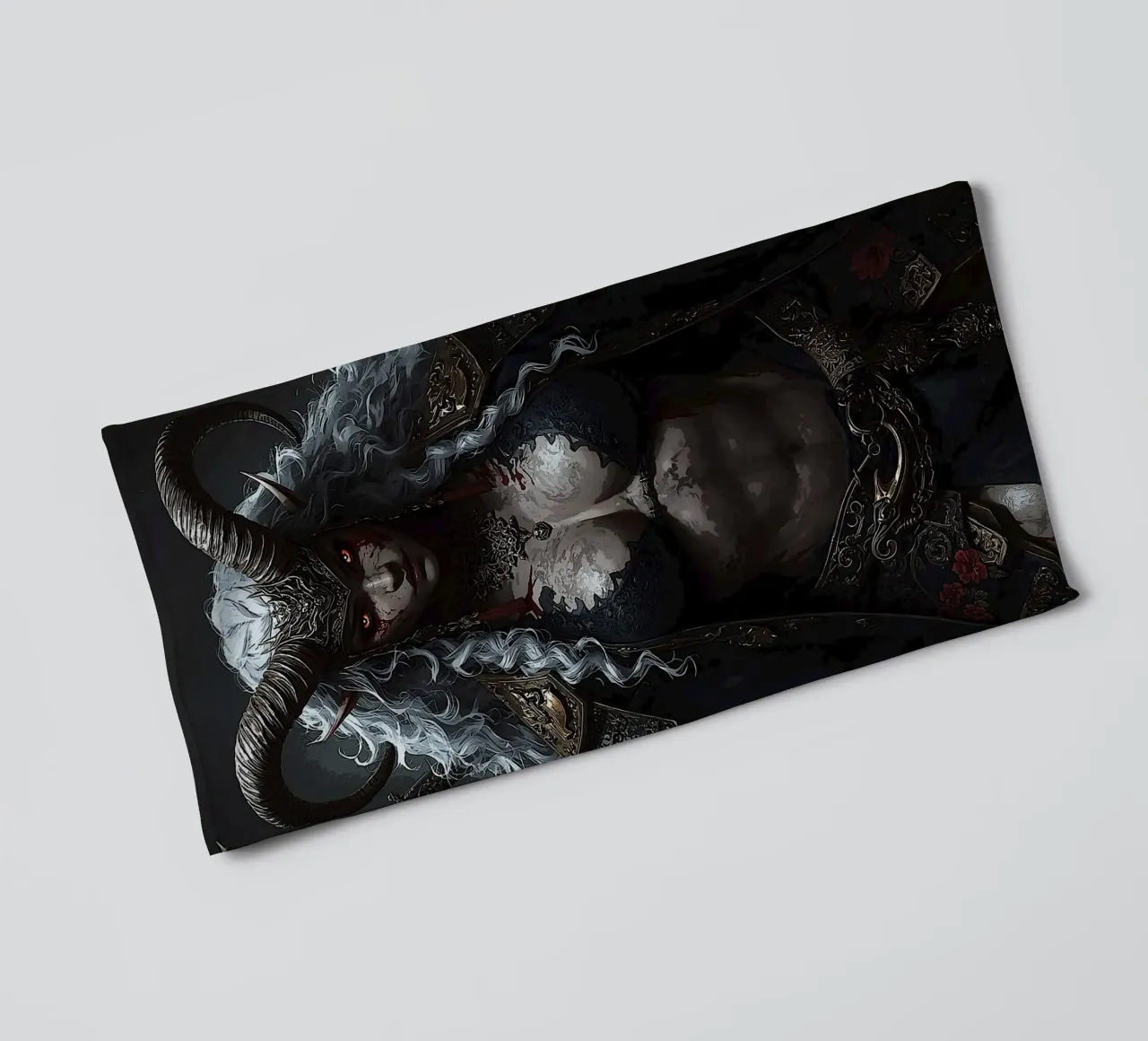 De gehoornde keizerin van de schaduwen badhanddoek van van hellen