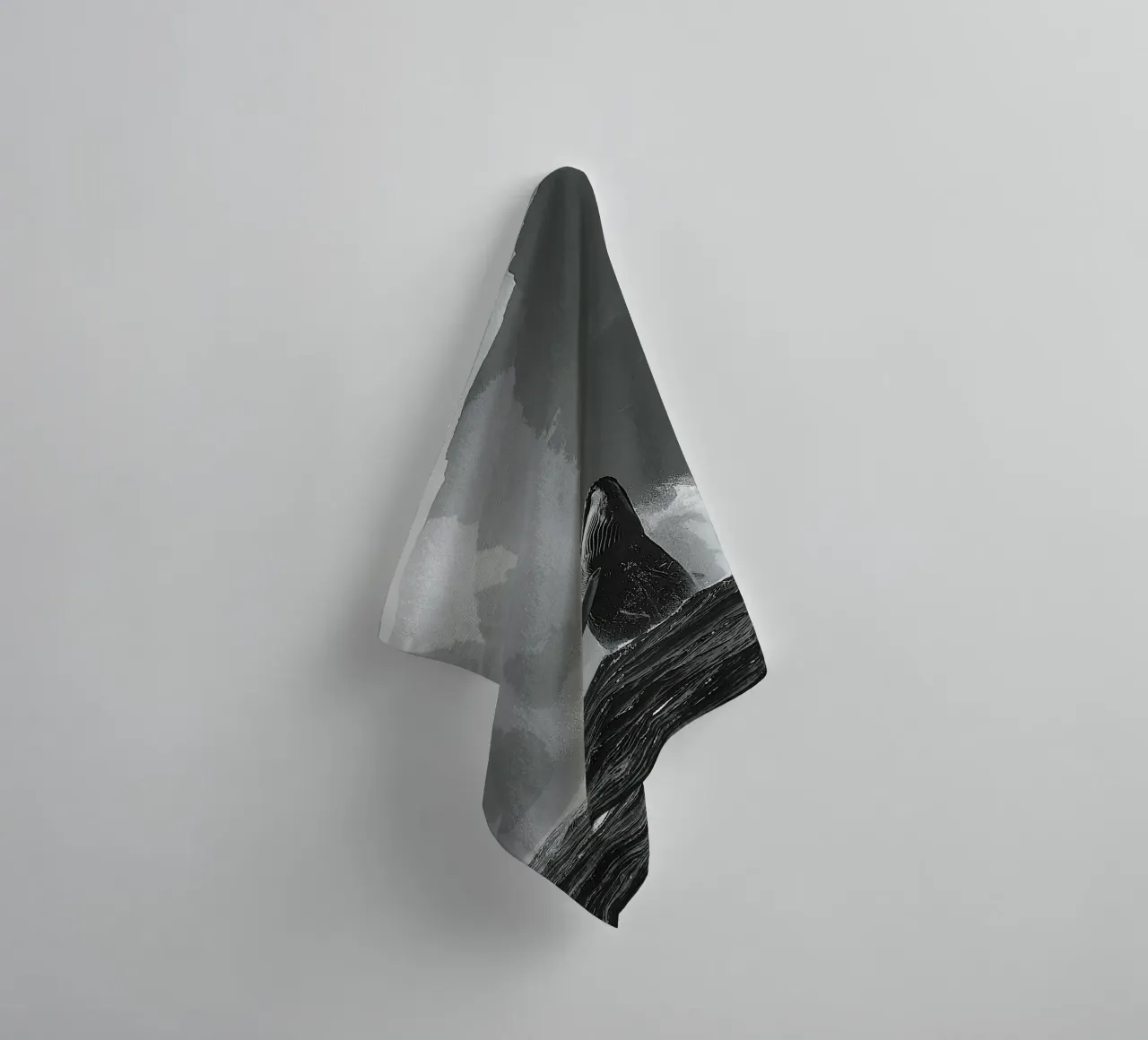 Echoes of the Deep in Monochrome towel by van hellen