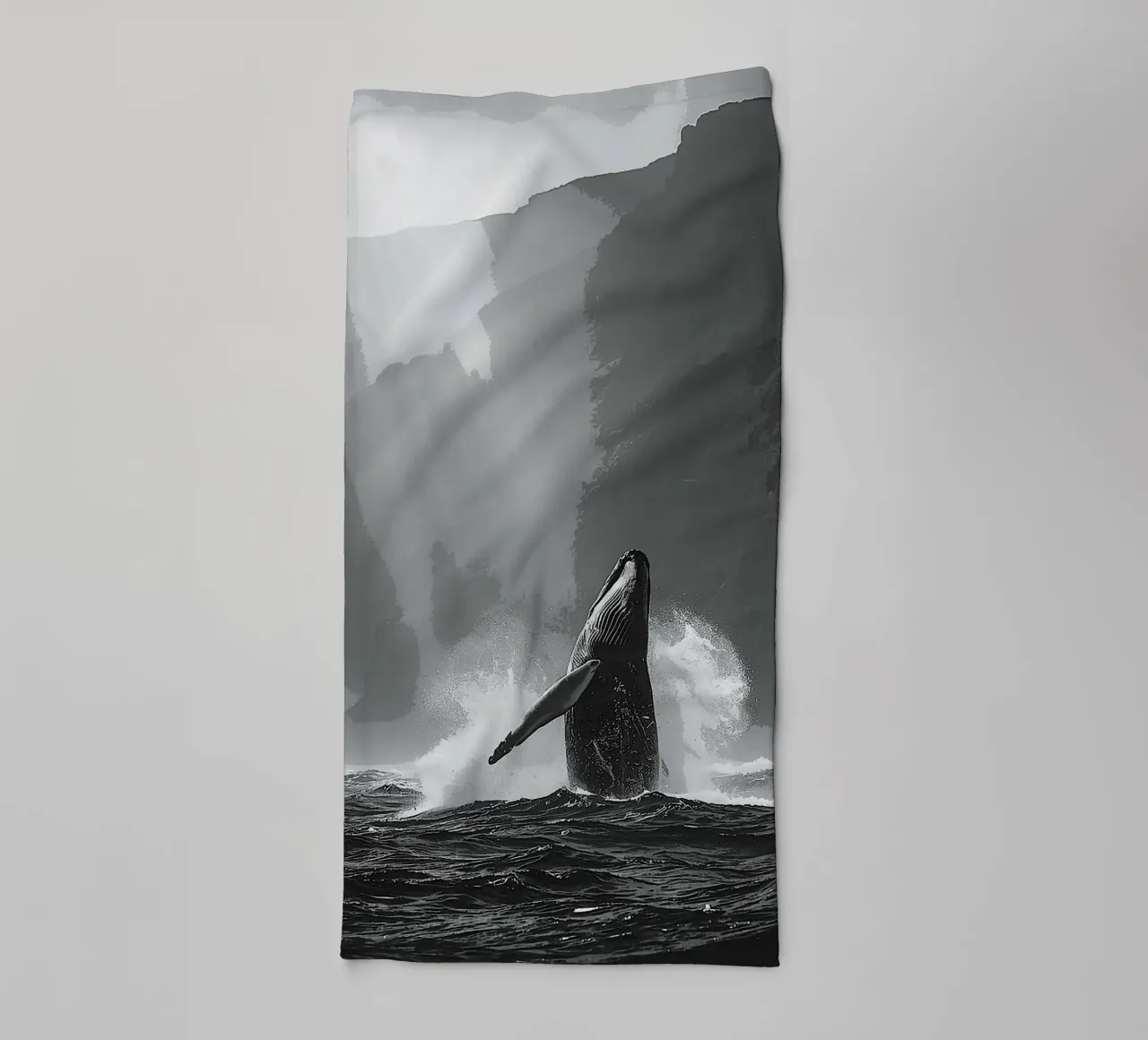 Echoes of the Deep in Monochrome towel by van hellen