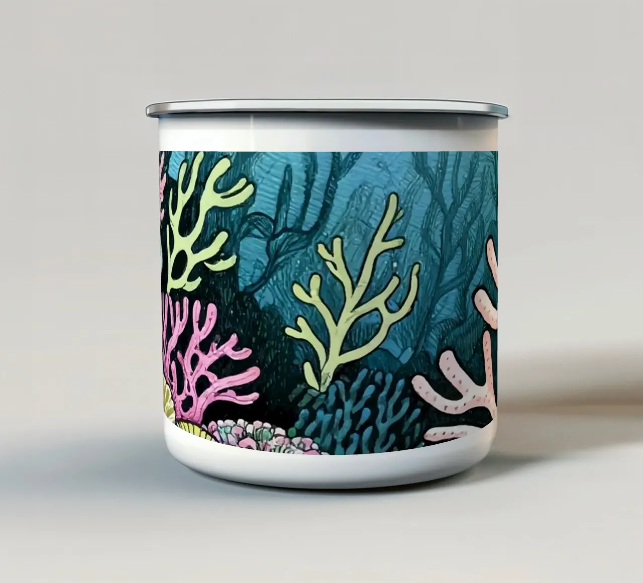 Barriera corallina subacquea tazza in smalto da knowledge