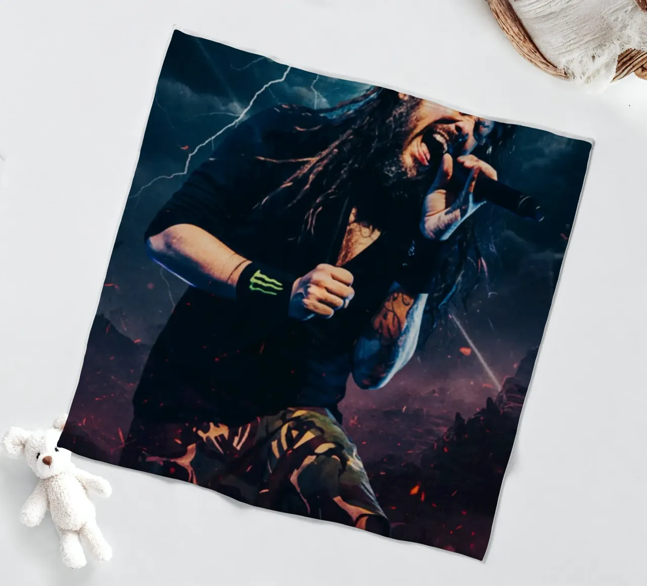 Jonathan Davis - Korn coperta in pile da Lembayung art