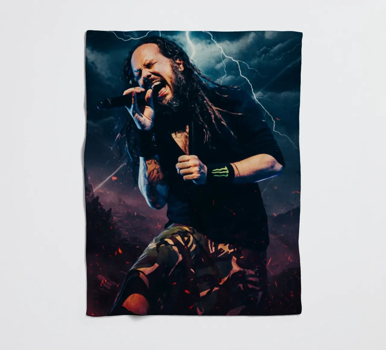 Jonathan Davis - Korn coperta in pile da Lembayung art