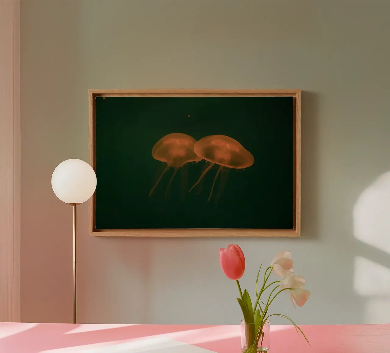 Bij het aquarium #5 canvas met Baklijst van Tal Paz-Fridman