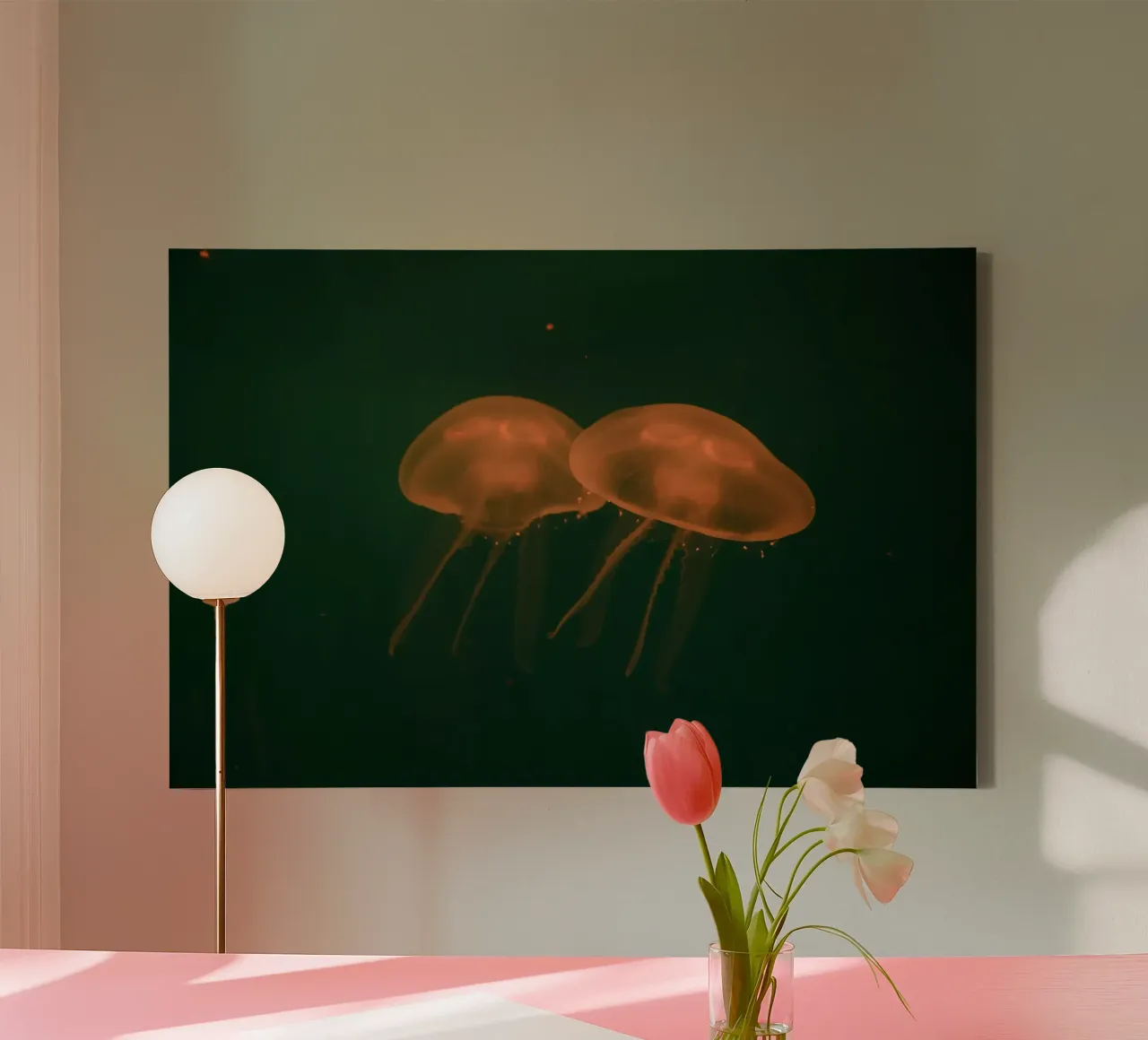 Bij het aquarium #5 canvas met Baklijst van Tal Paz-Fridman