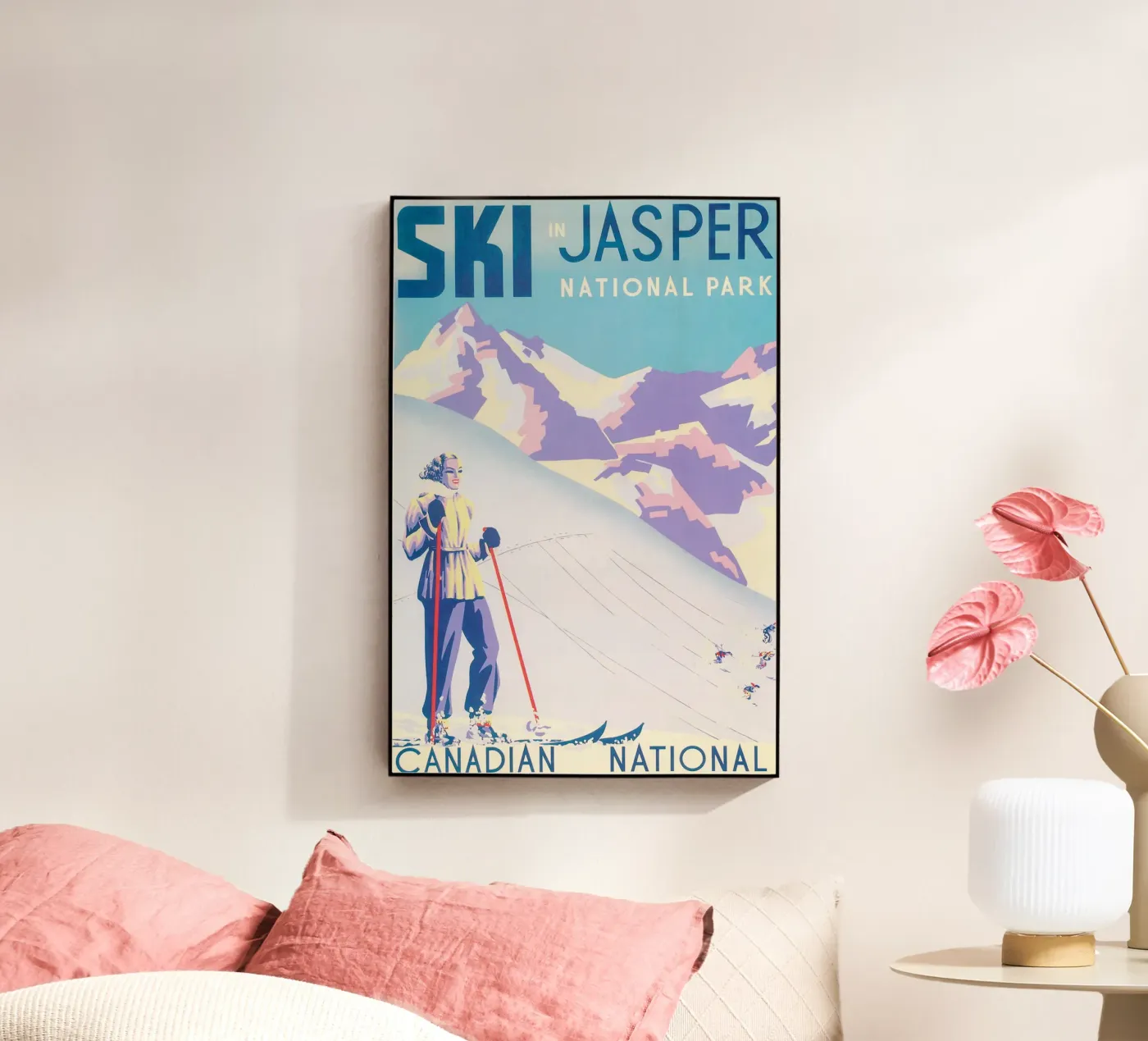 Skifahren in Jaspis Acryl-Glas von Christie