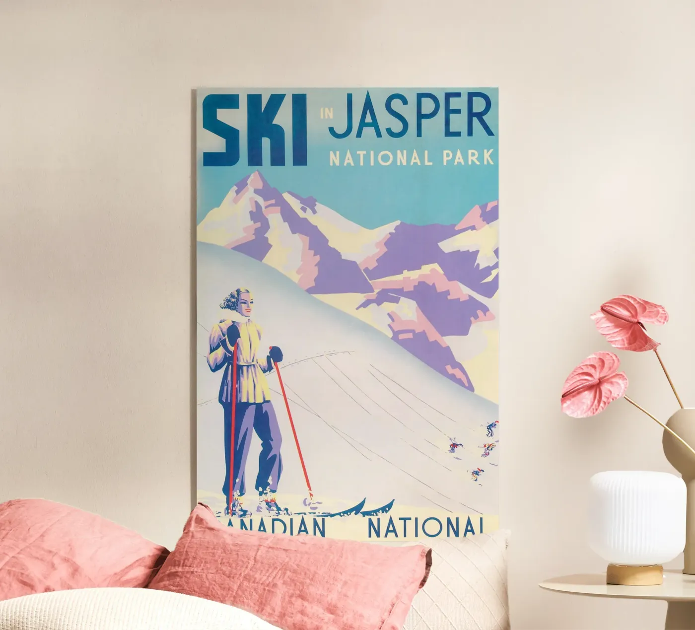 Skifahren in Jaspis Acryl-Glas von Christie
