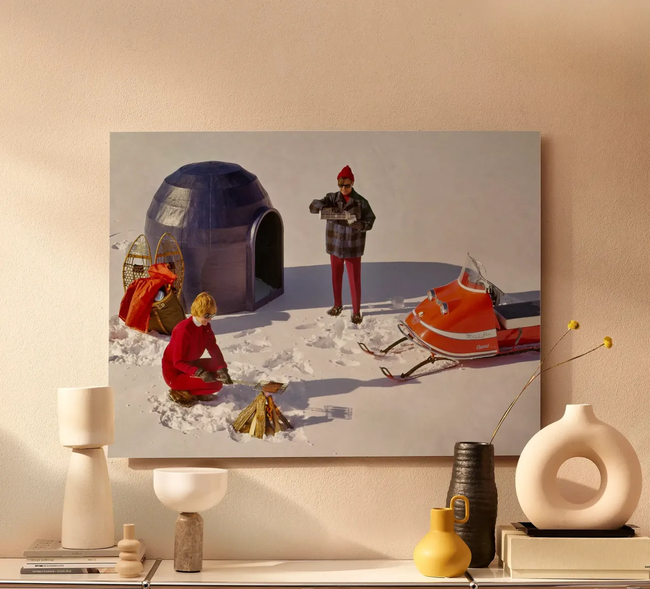 Campeggio retrò con igloo prefabbricato, anni '70 alluminio dibond da Christie