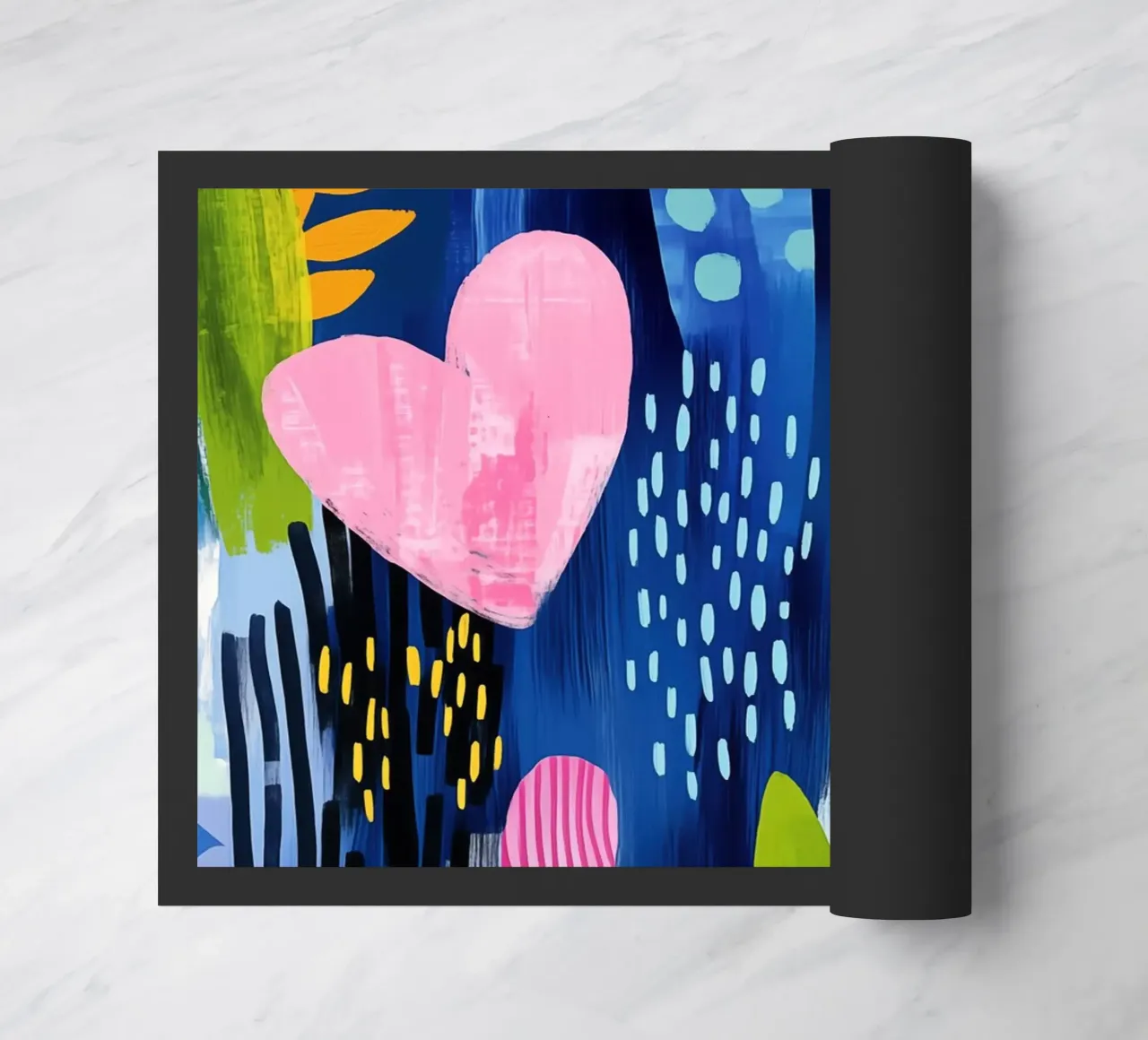 Boho plants with a heart | Botanical fantasy doormat by Autofocus